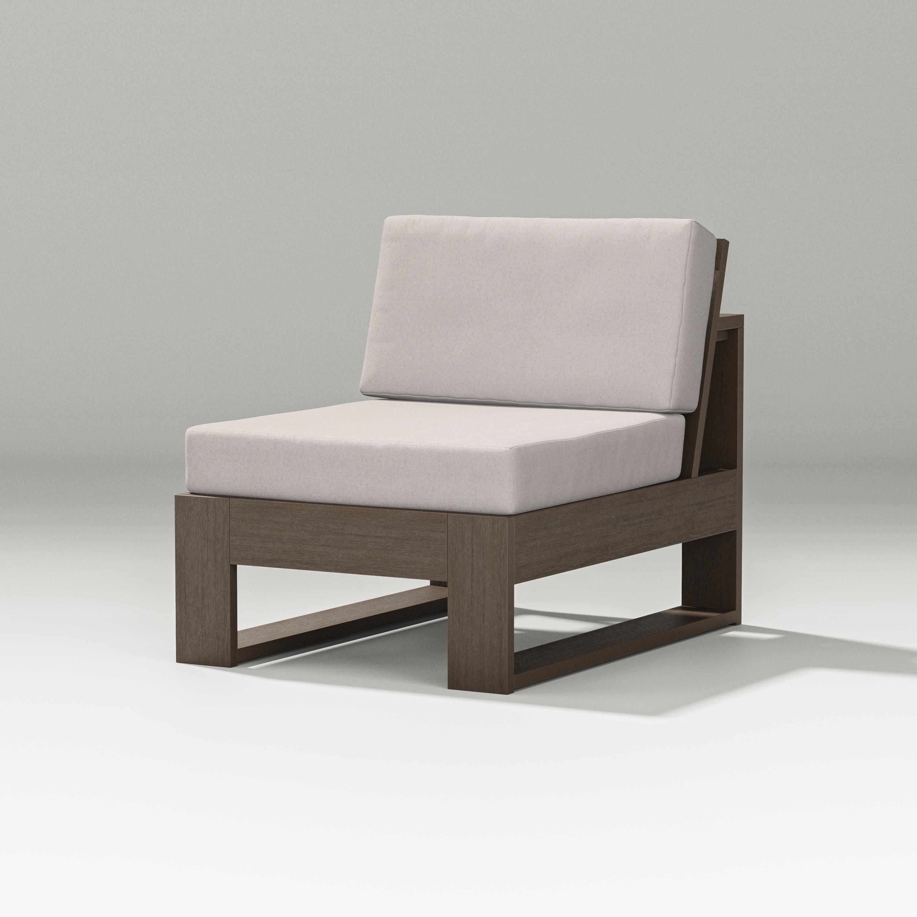 Latitude Modular Armless Chair in Kona / Dune Burlap