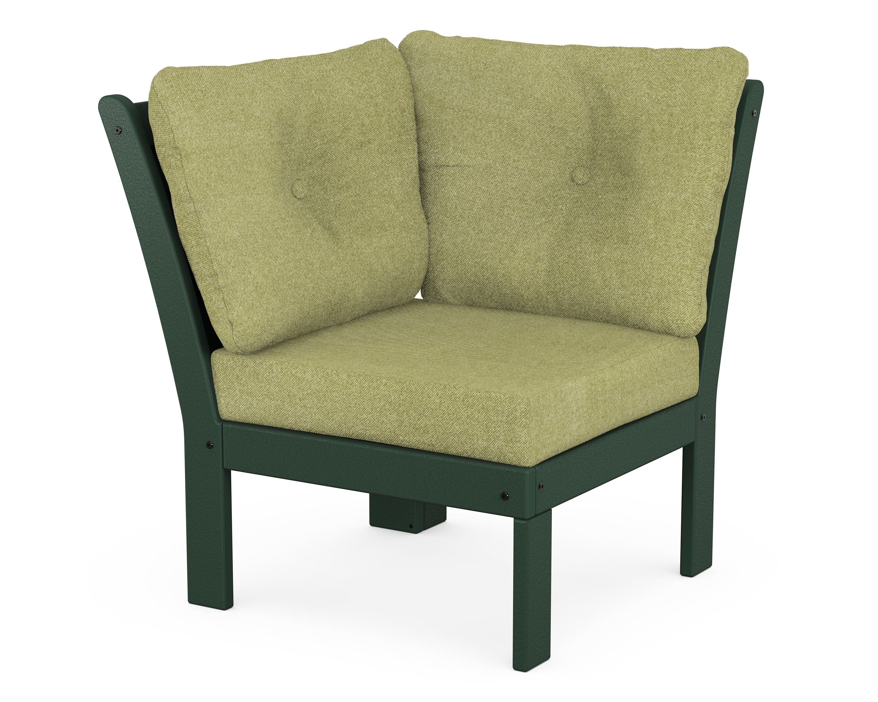 Vineyard Modular Corner Chair in Green / Chartreuse Boucle