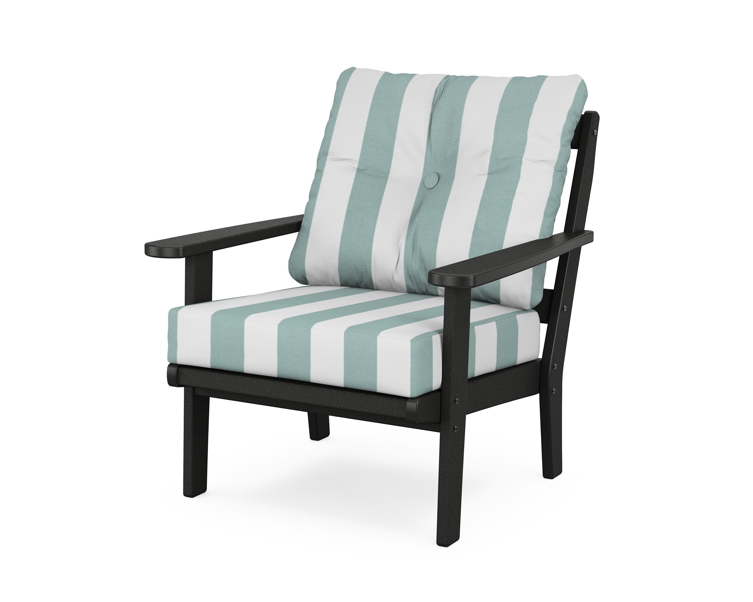 Mission Deep Seating Chair in Black / Cabana Stripe Glacier Spa