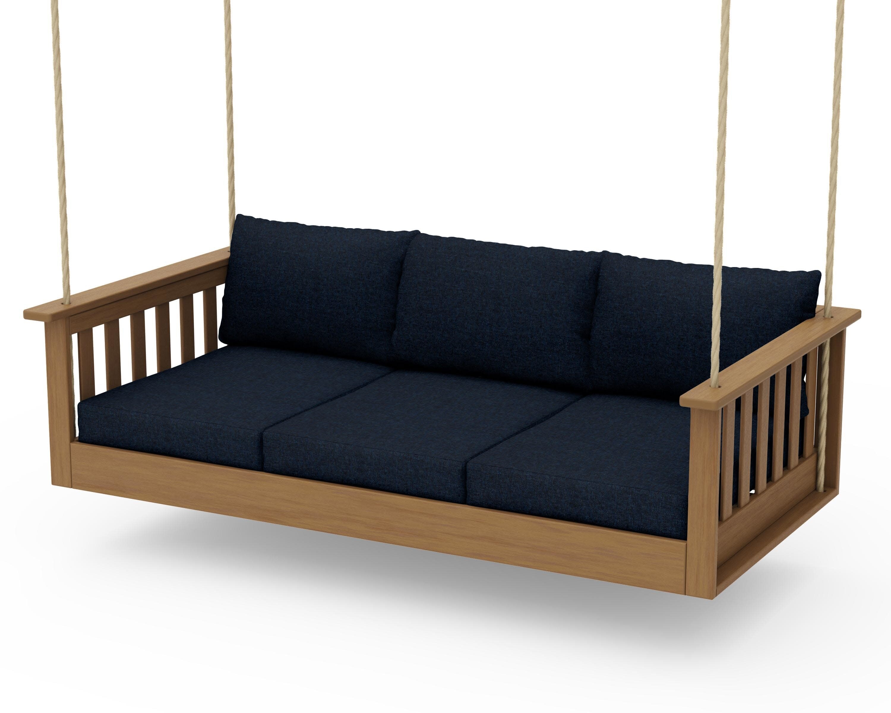 Vineyard Daybed Swing in Natural / Marine Indigo