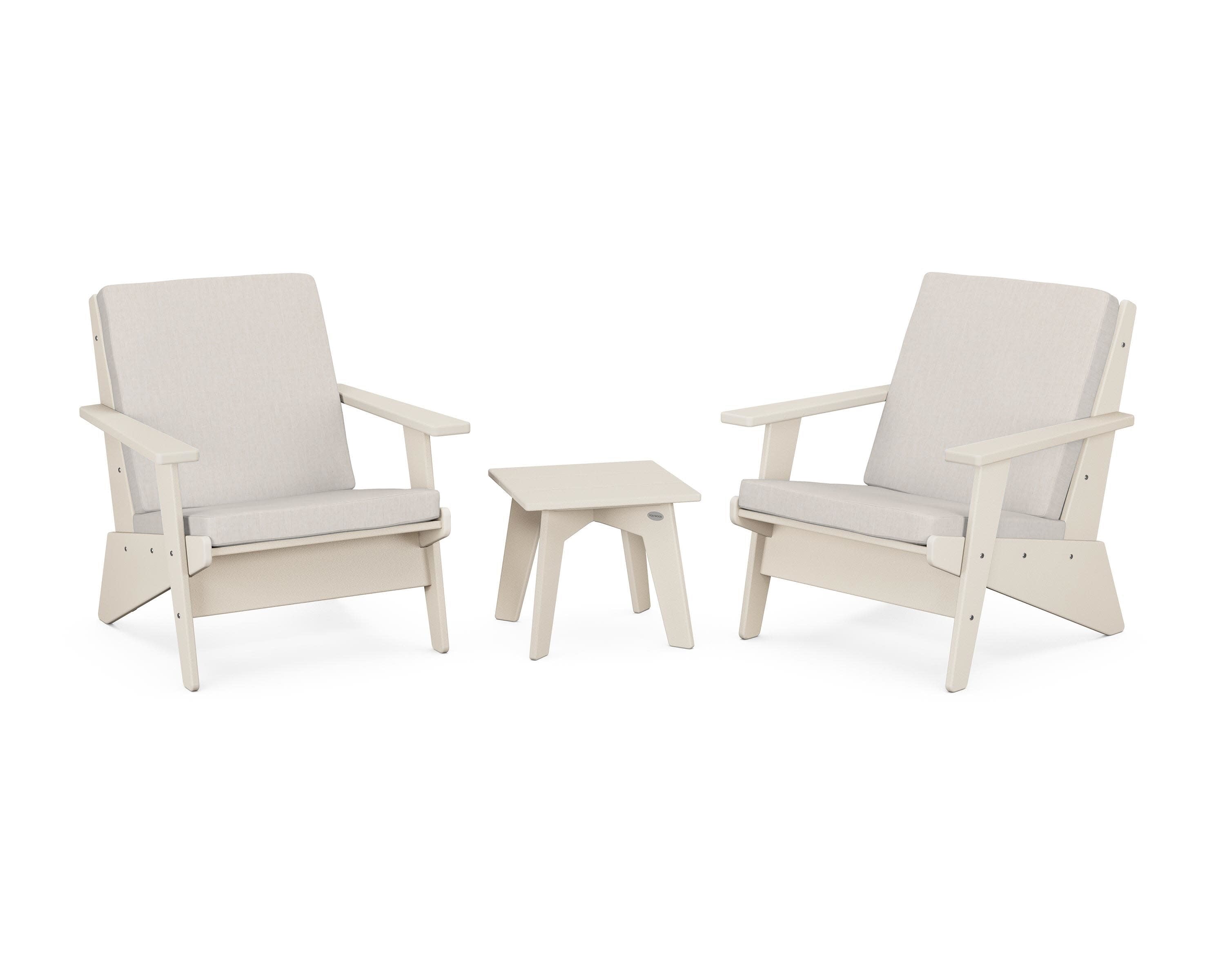 Riviera Modern Lounge 3-Piece Set in Sand / Cast Ash