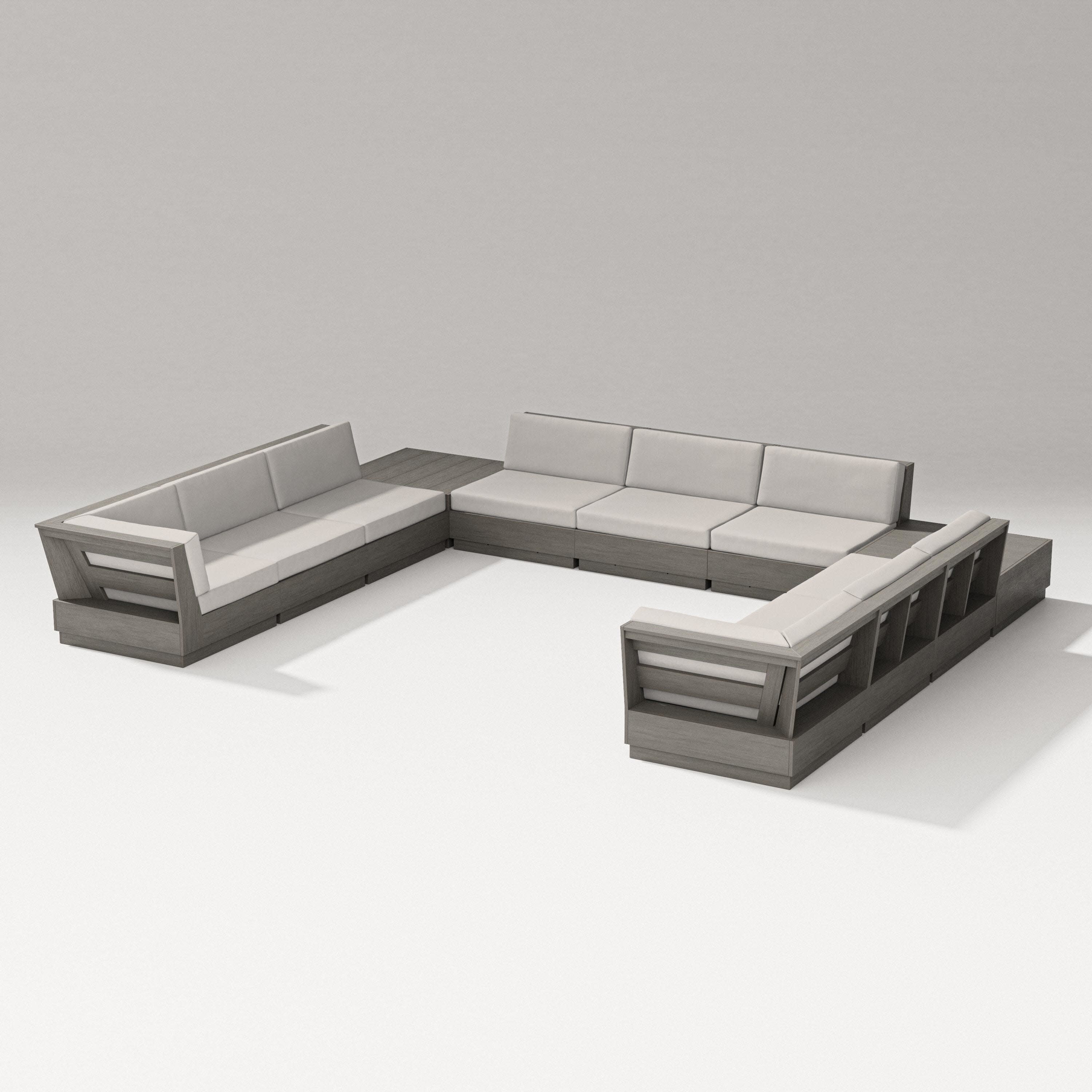 Elevate 11-Piece U-Shaped Sofa Sectional in Driftwood / Cast Ash