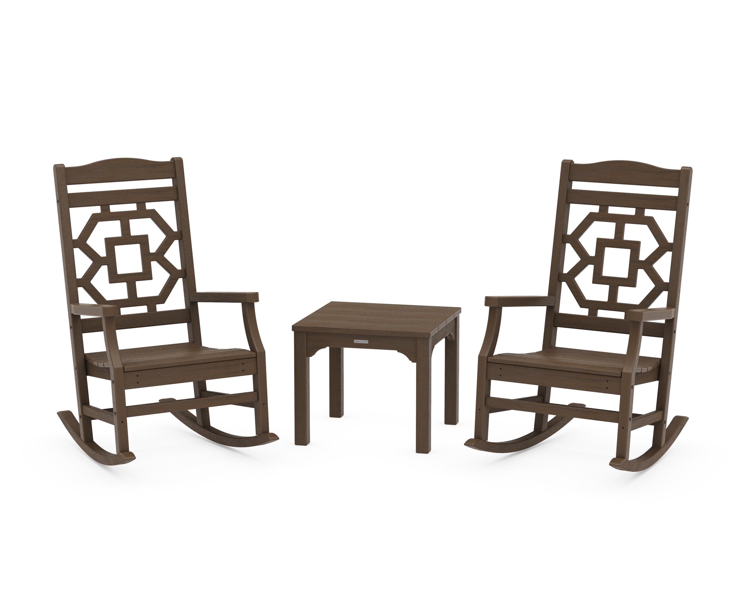 Chinoiserie 3-Piece Rocking Chair Set in Kona