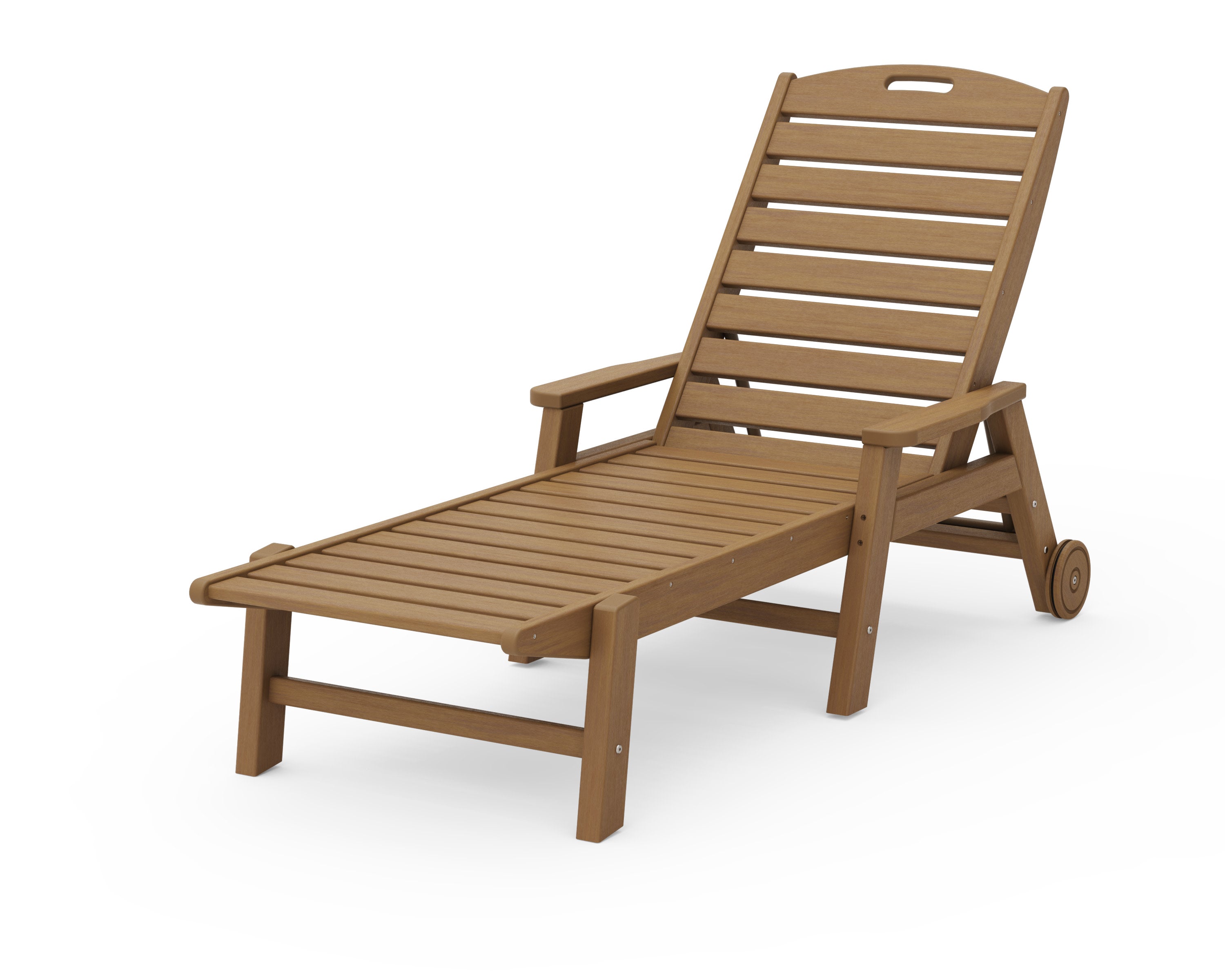 Nautical Chaise with Arms & Wheels in Natural