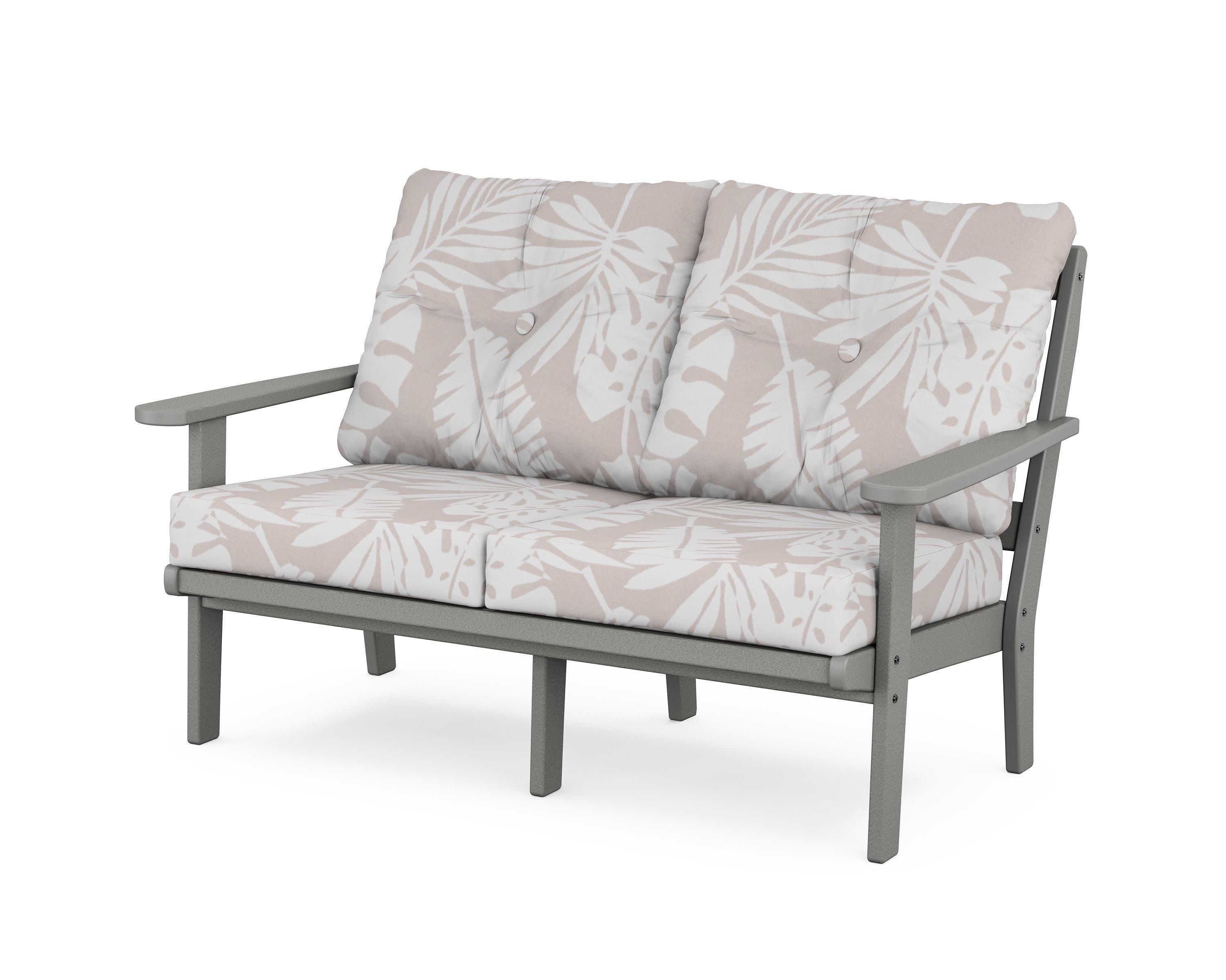 Mission Deep SeatingLoveseat in Slate Grey / Leaf Dune Burlap