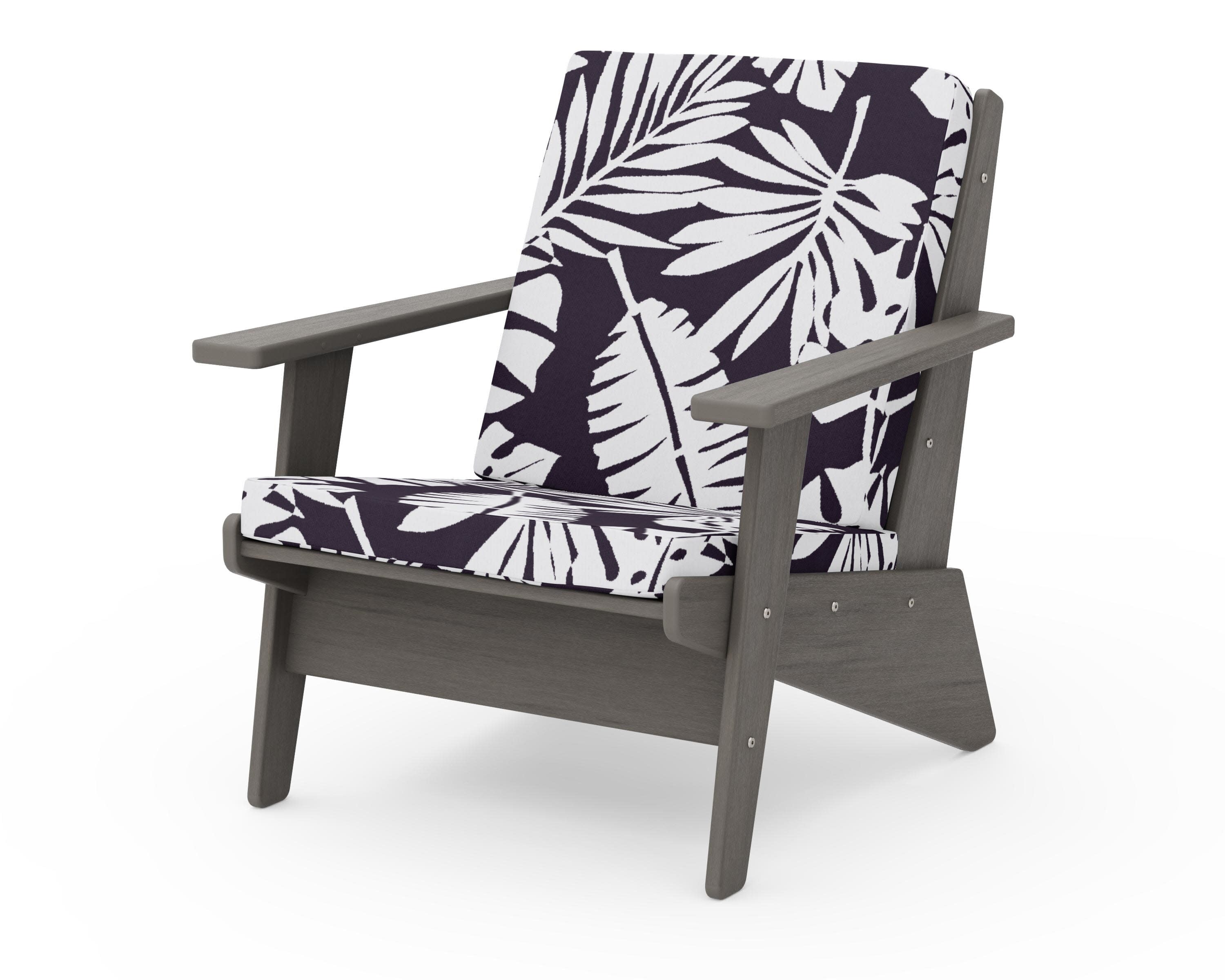 Riviera Modern Lounge Chair in Driftwood / Leaf Navy