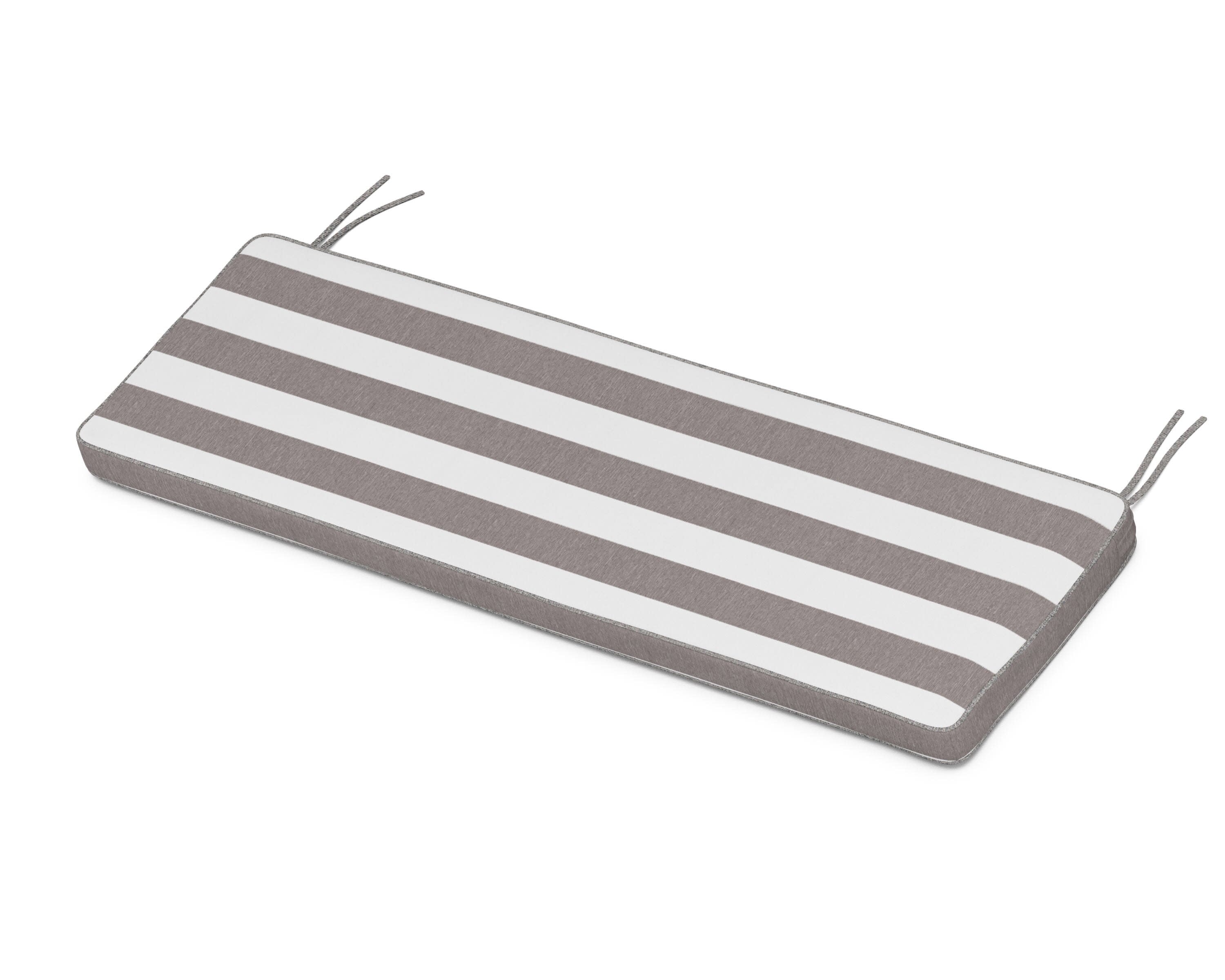 Chinoiserie Bench Seat Cushion in Cabana Stripe Grey Mist