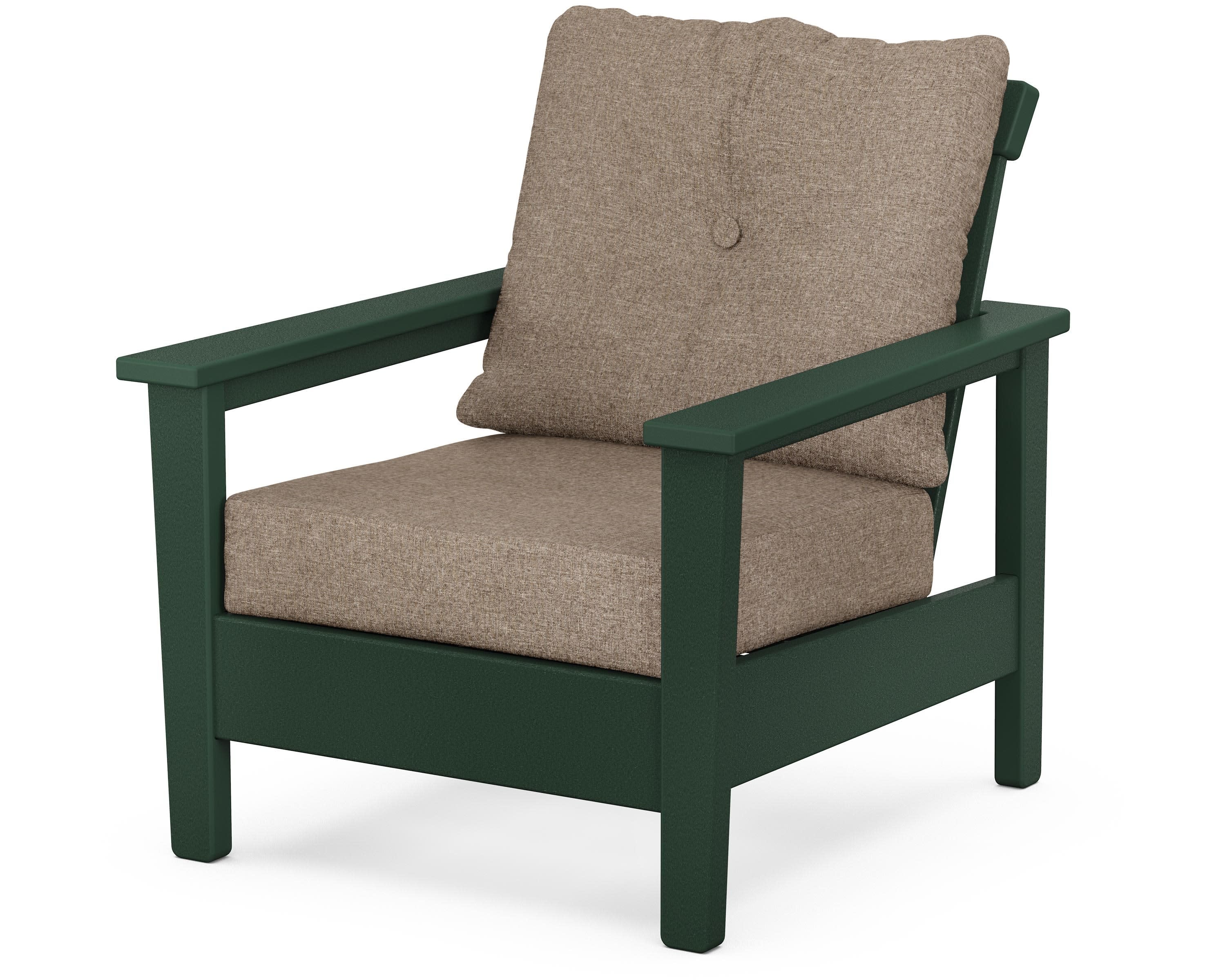 Prescott Deep Seating Chair in Green / Spiced Burlap