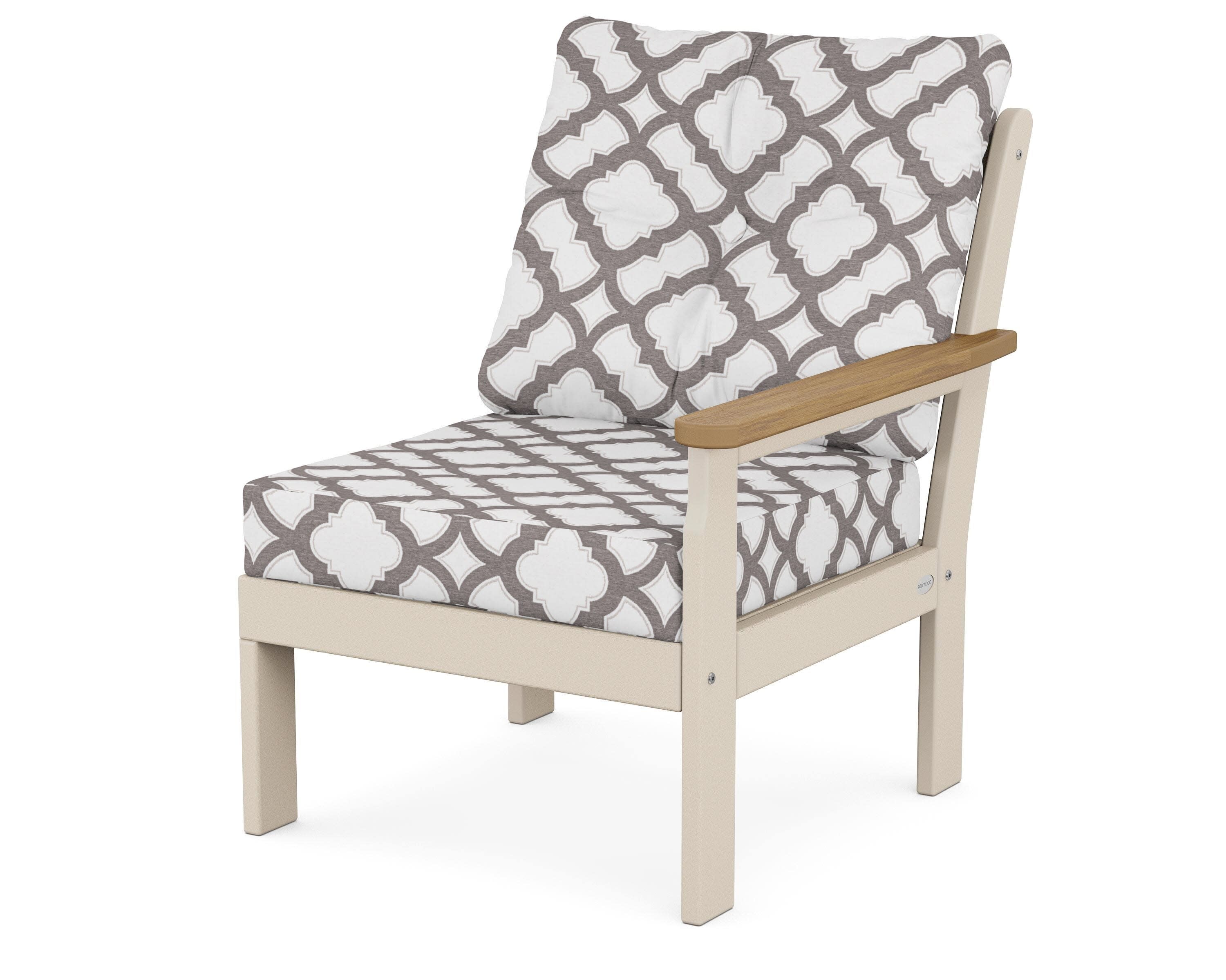 Vineyard Modular Right Arm Chair in Sand / Natural / Trellis Grey Mist
