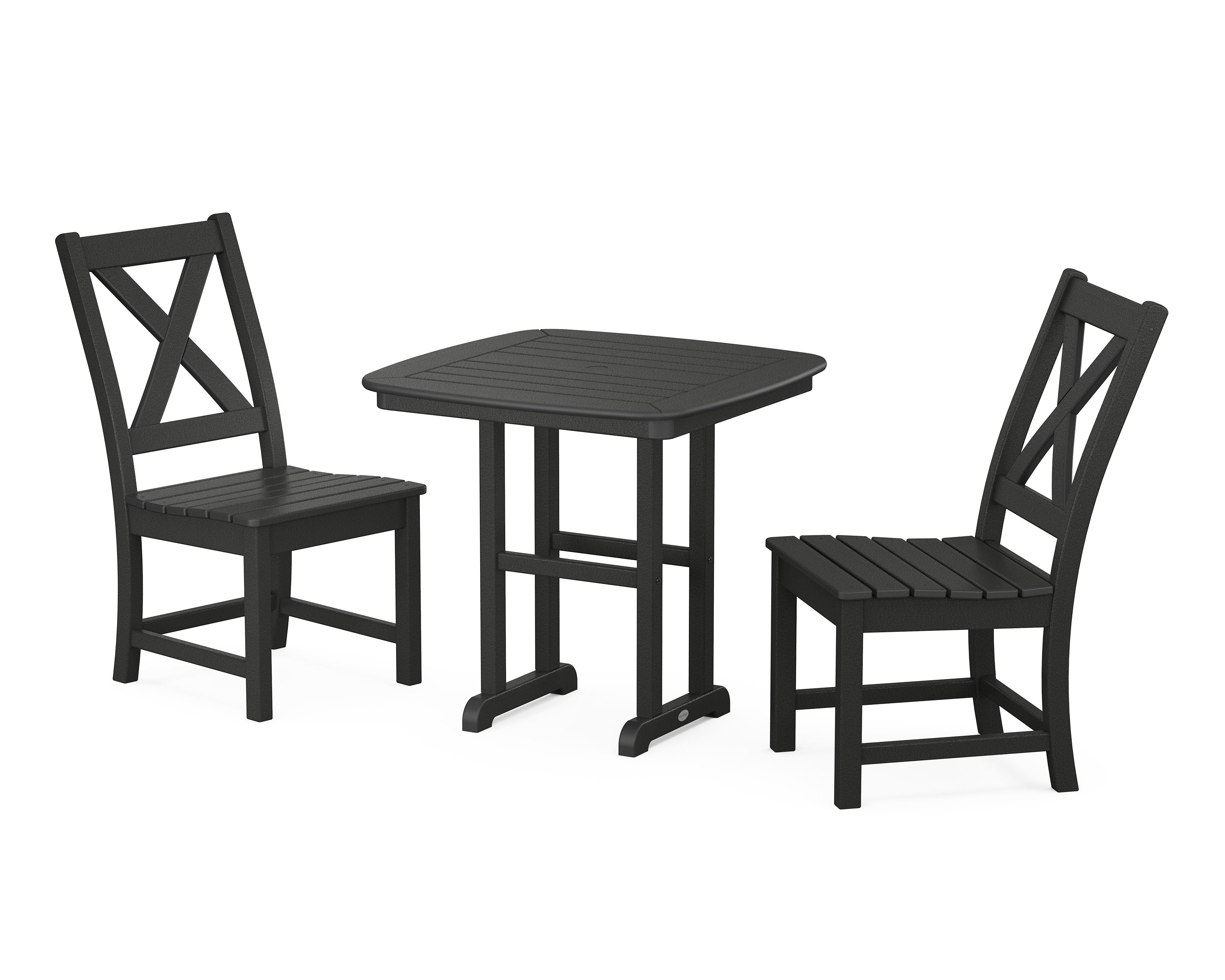 Braxton Side Chair 3-Piece Dining Set in Black