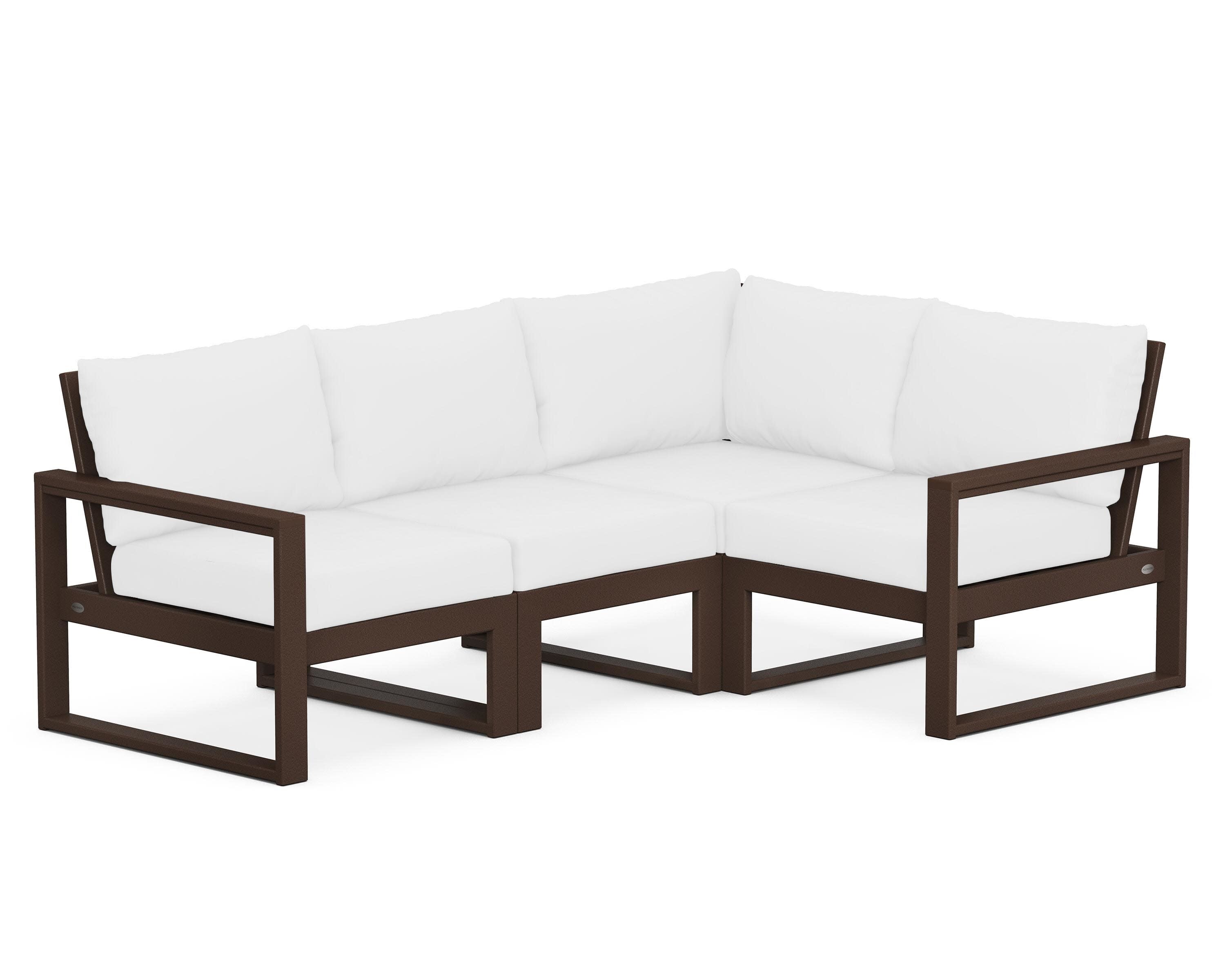 EDGE 4-Piece Modular Deep Seating Set in Mahogany / Natural