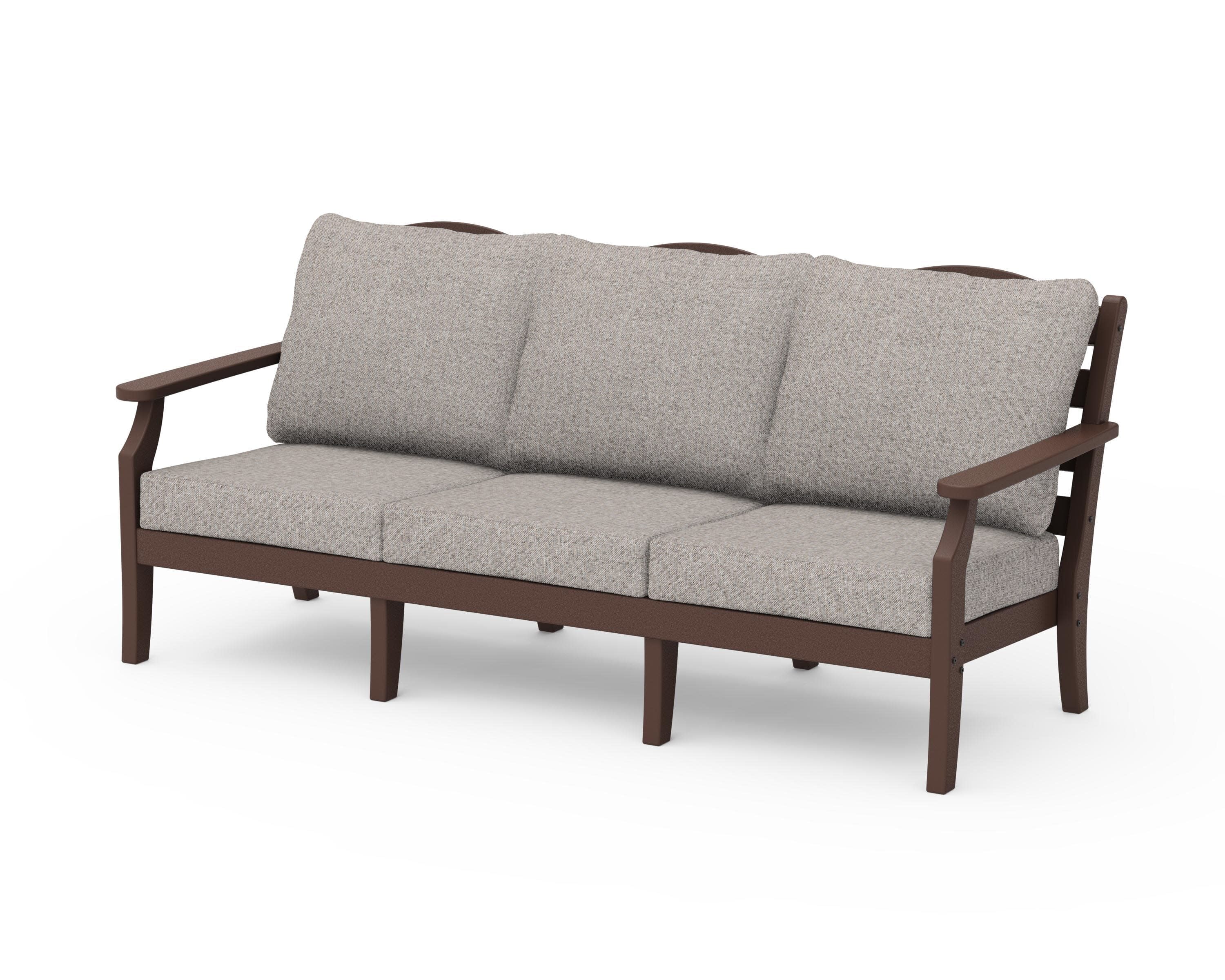 Savannah Deep Seating Sofa in Mahogany / Weathered Tweed