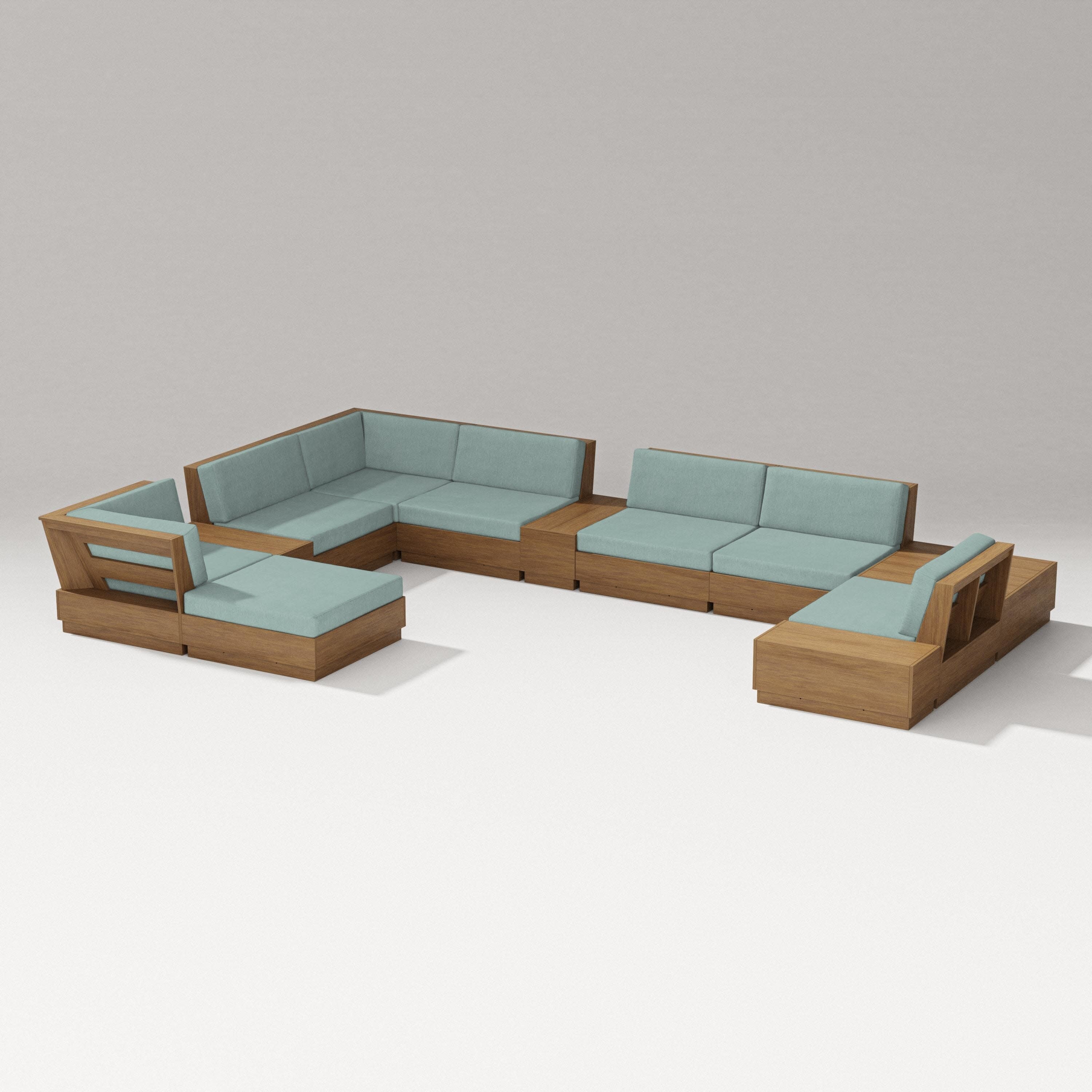 Elevate 12-Piece Conversation Sectional Set in Natural / Glacier Spa