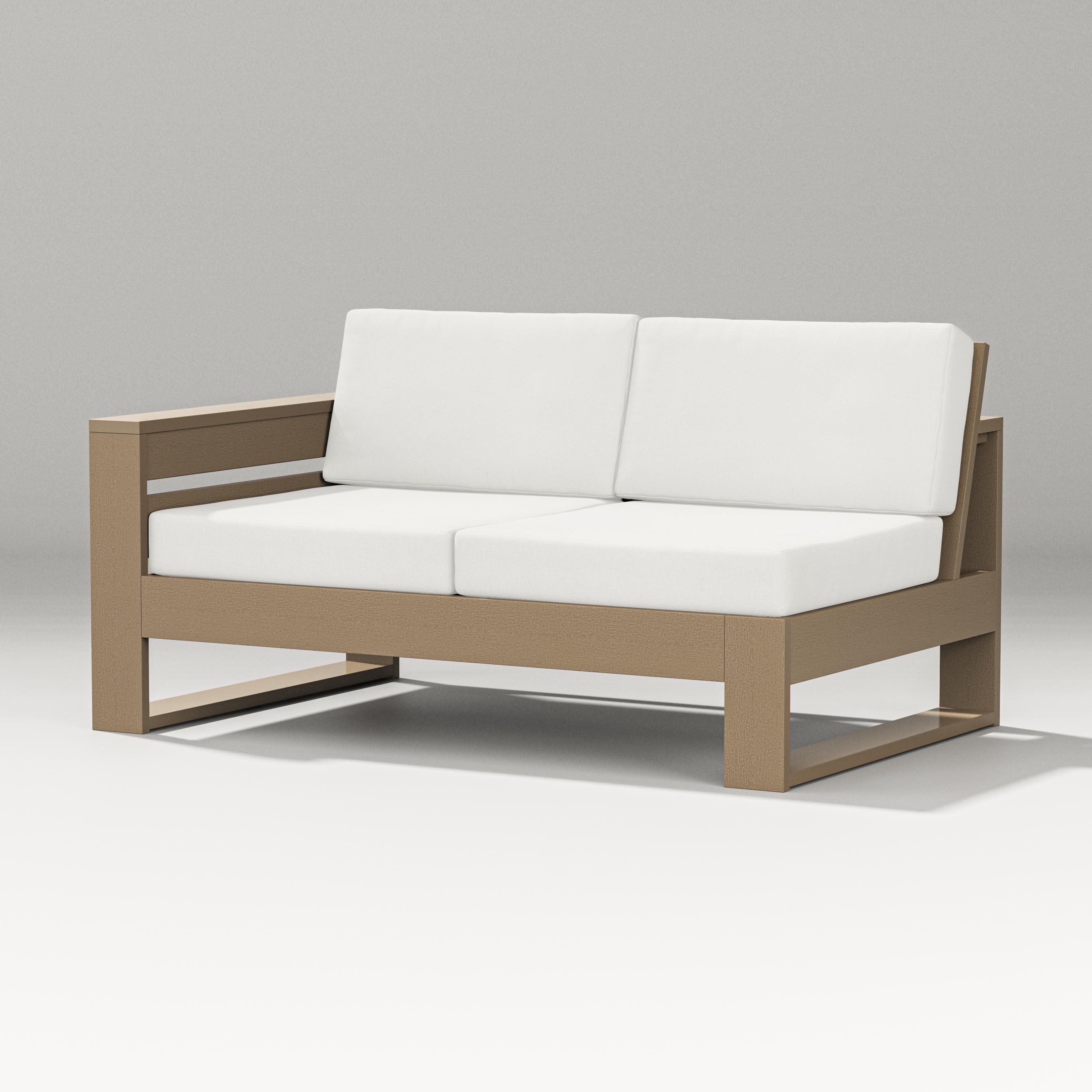 Latitude Modular Left Arm Loveseat in Vintage Sahara / Natural Linen