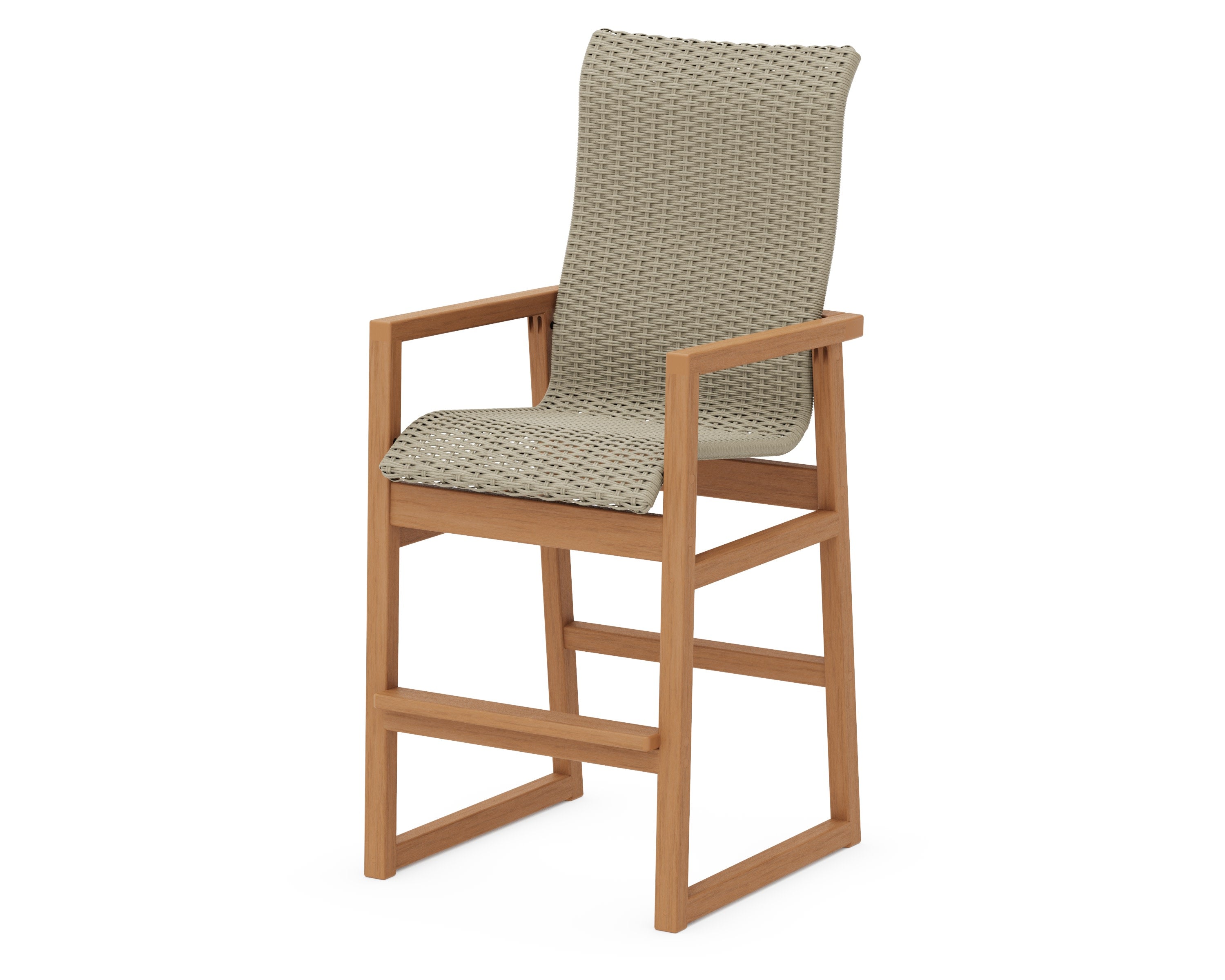 EDGE Woven High-Back Bar Arm Chair in Natural / Dune Grass