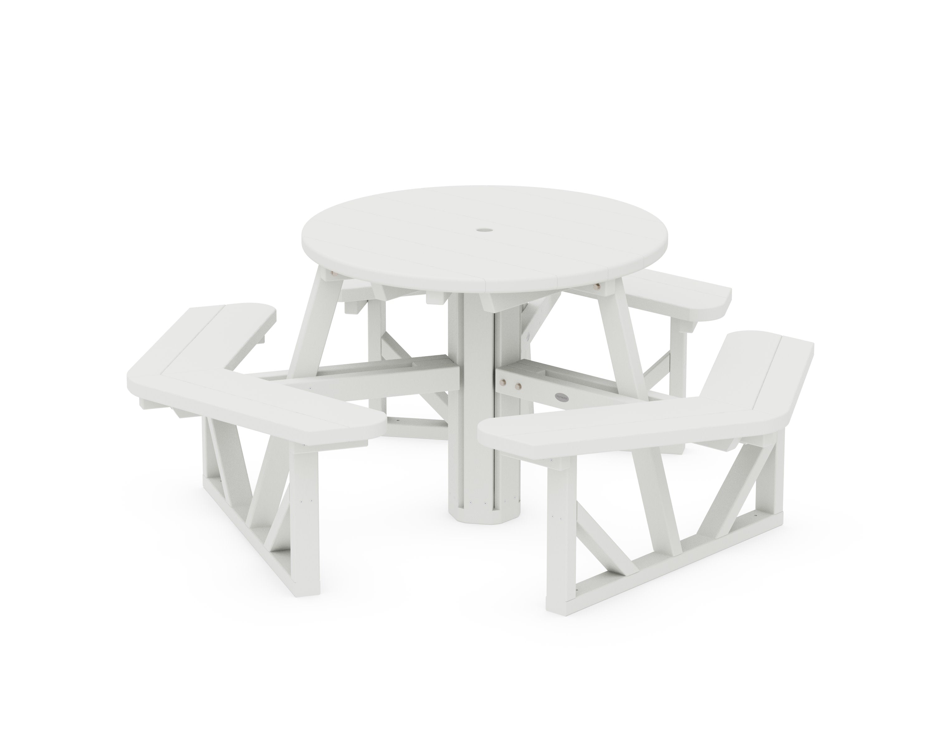Park 36" Round Picnic Table in Vintage White