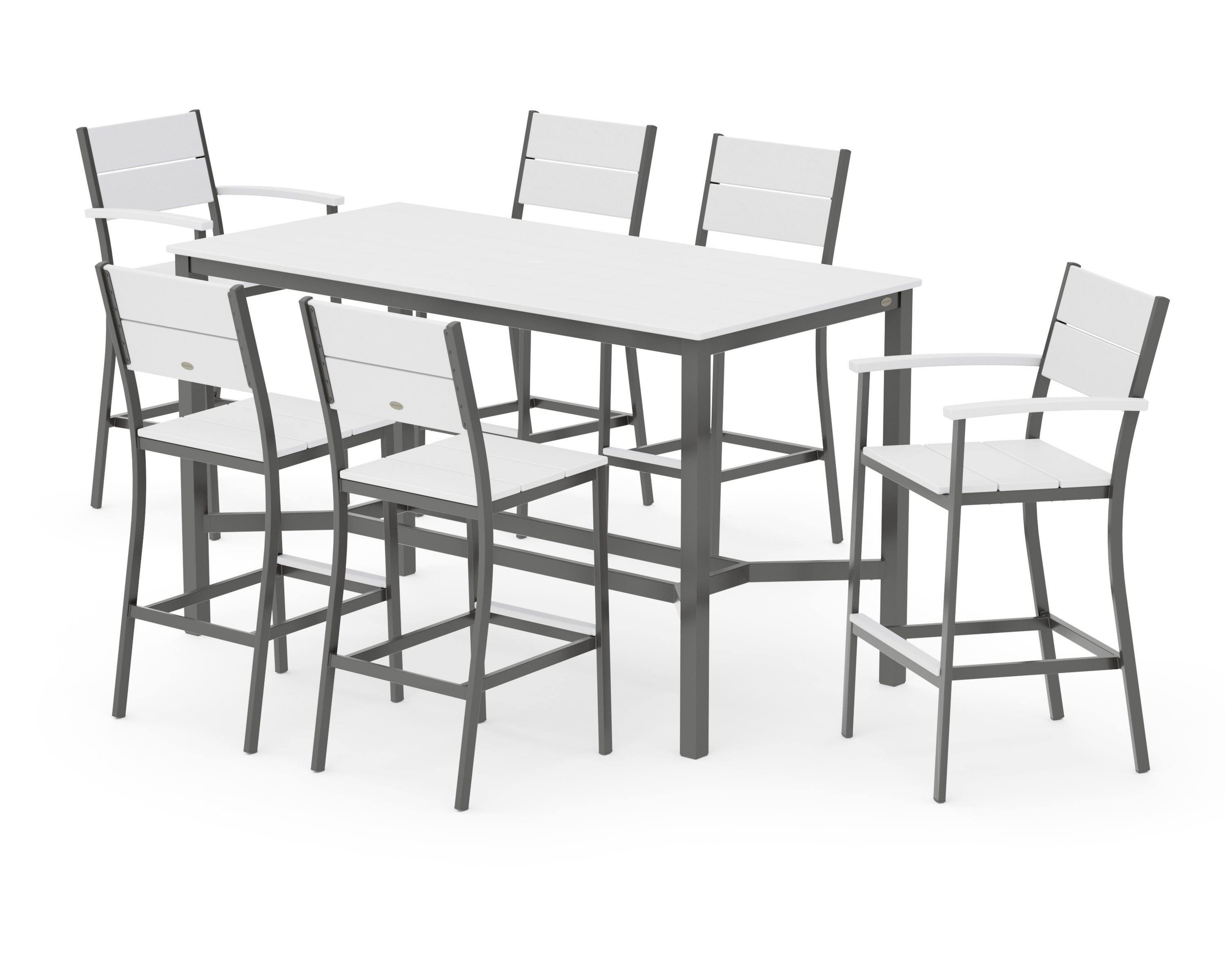 Main Street 7-Piece Bar Set in Charcoal / White