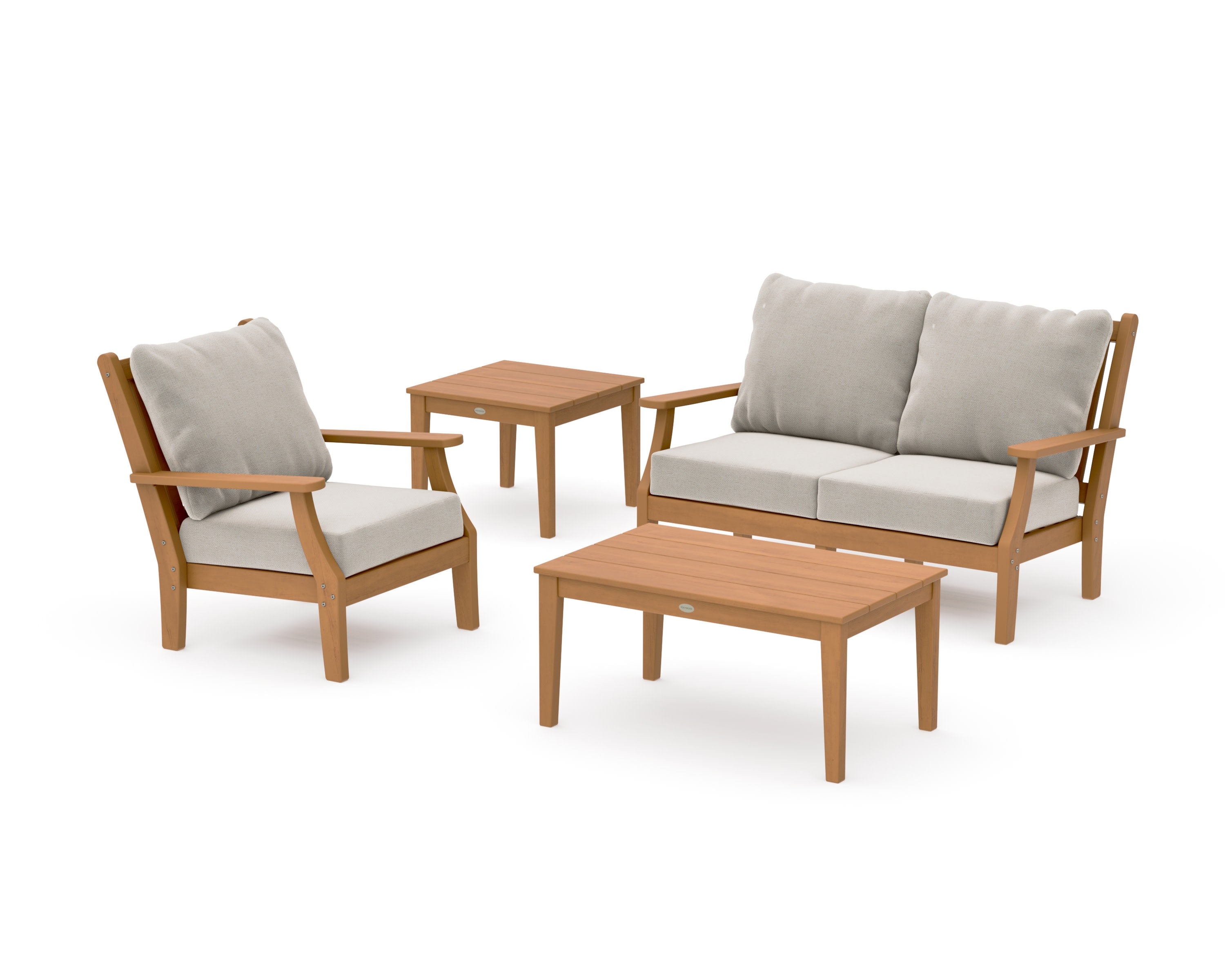 Wovendale 4-Piece Deep Seating Set in Natural / Dune Burlap