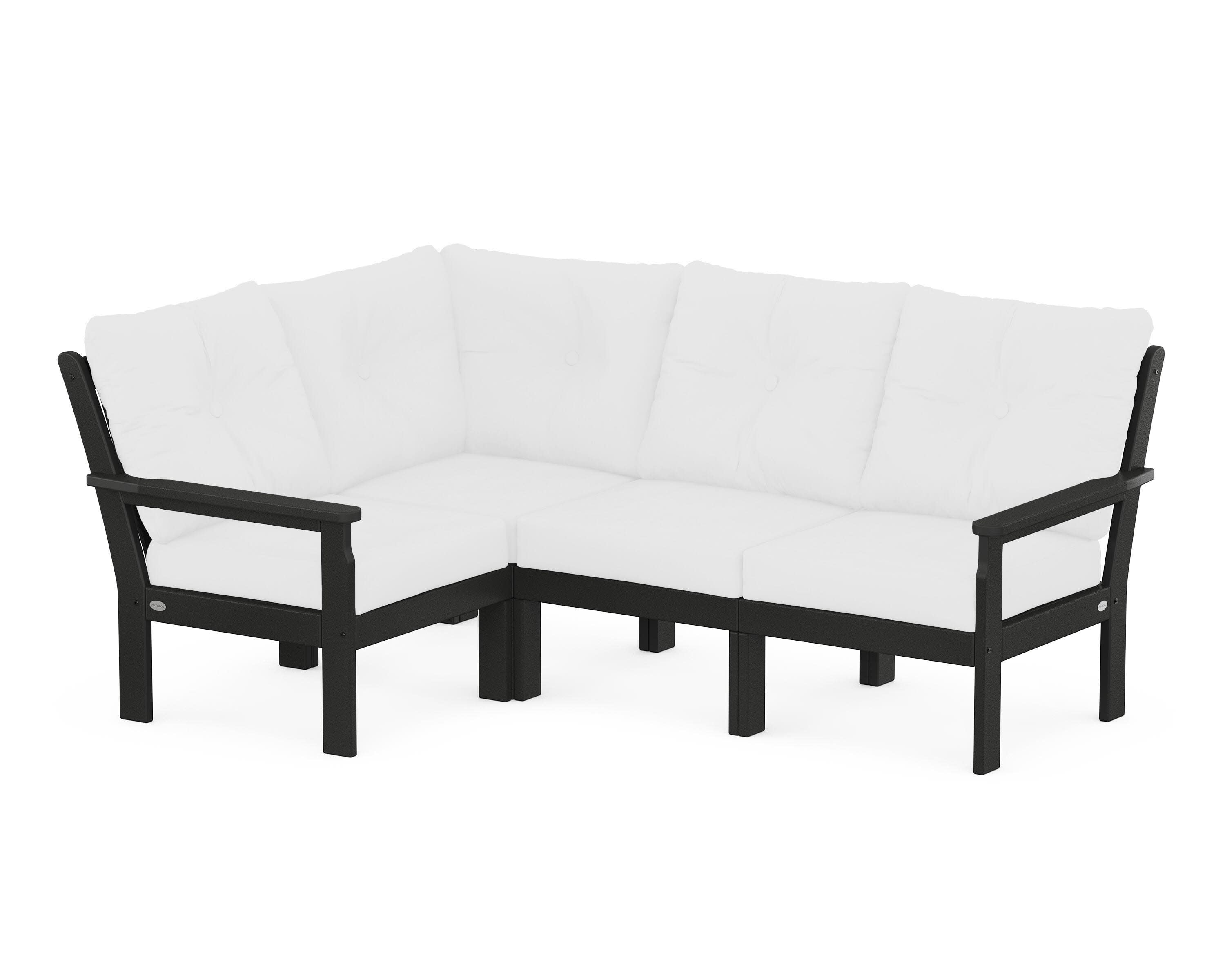 Vineyard 4-Piece Sectional in Black / Natural