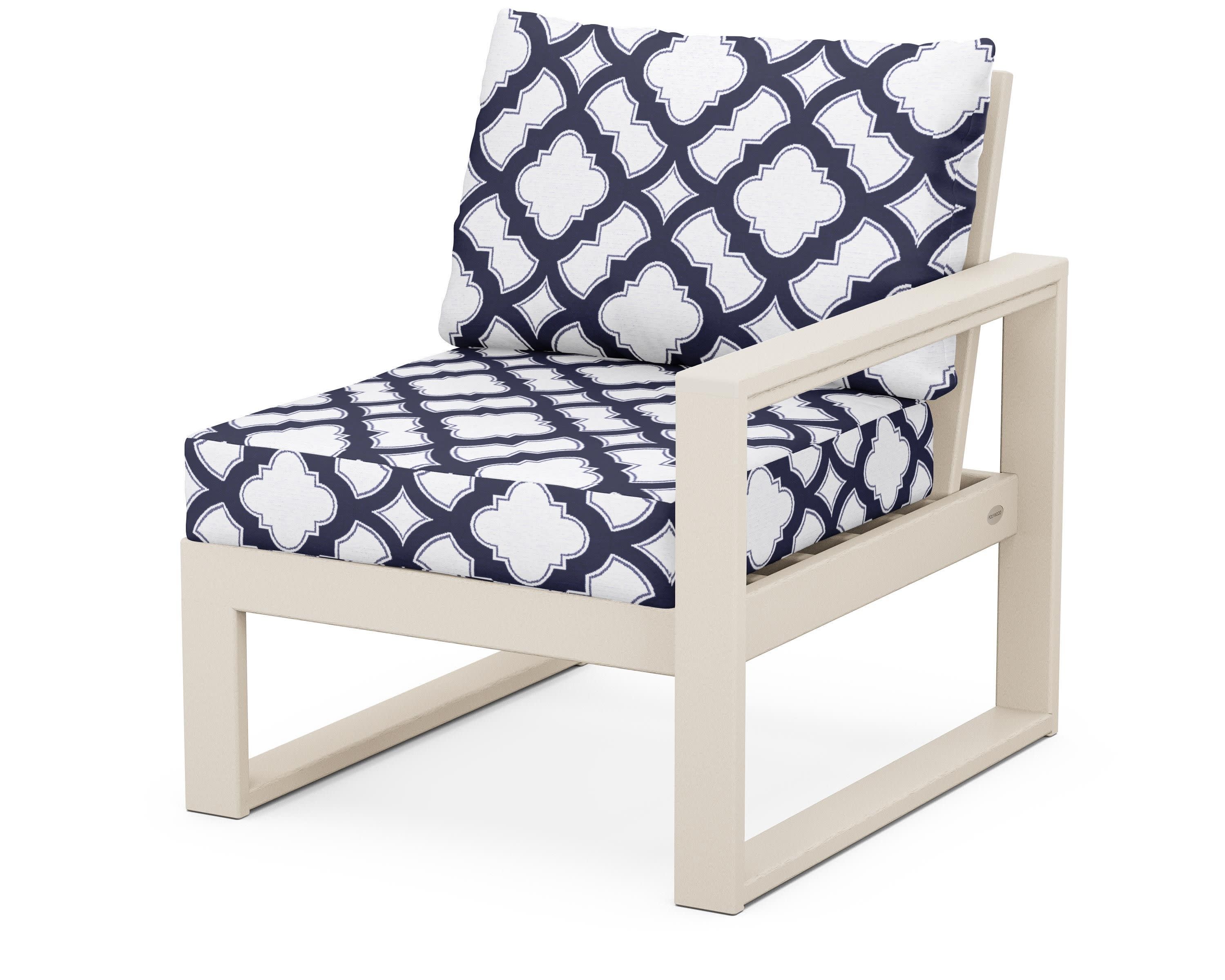 EDGE Modular Right Arm Chair in Sand / Trellis Navy