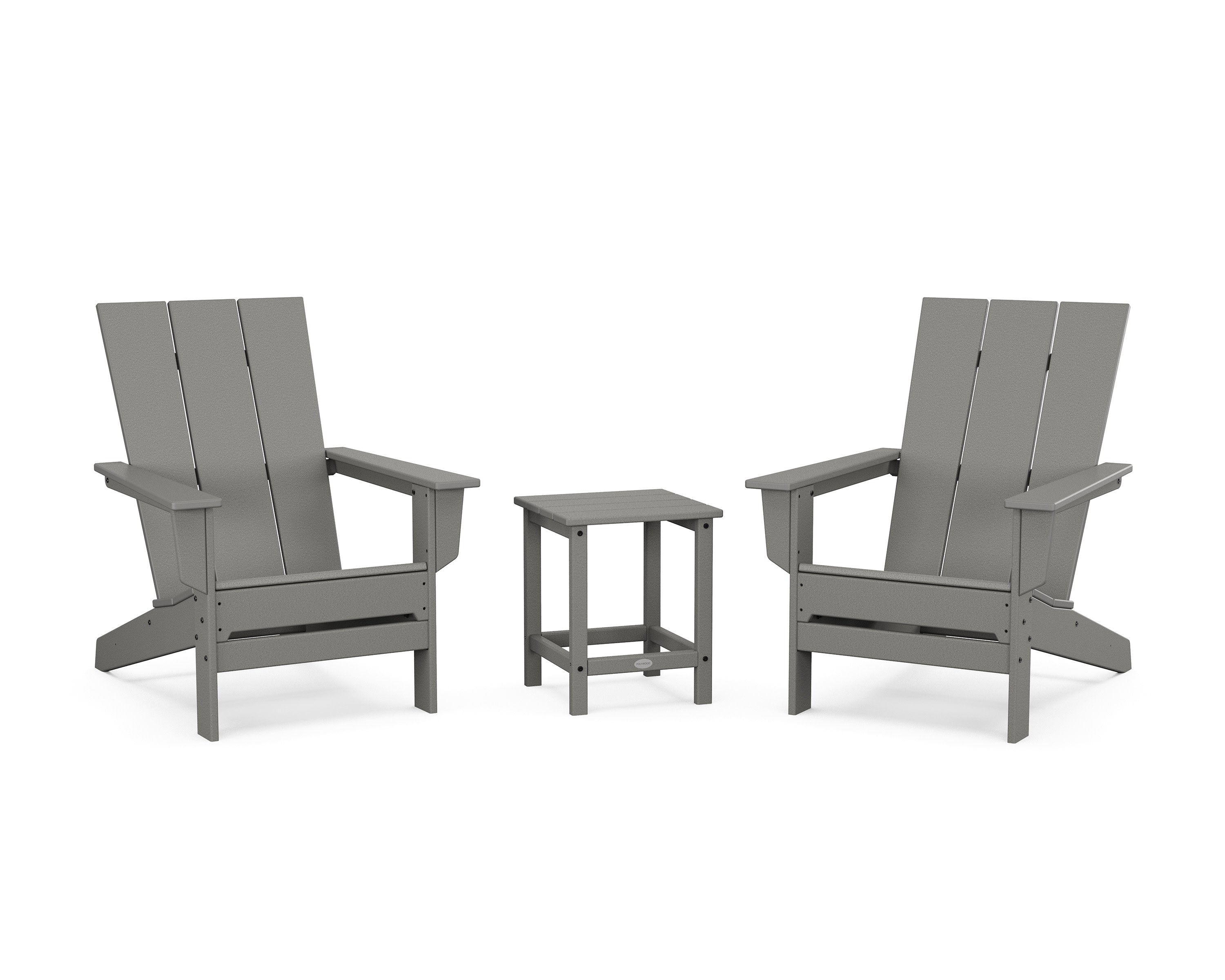 3-Piece Modern Studio Adirondack Set in Slate Grey