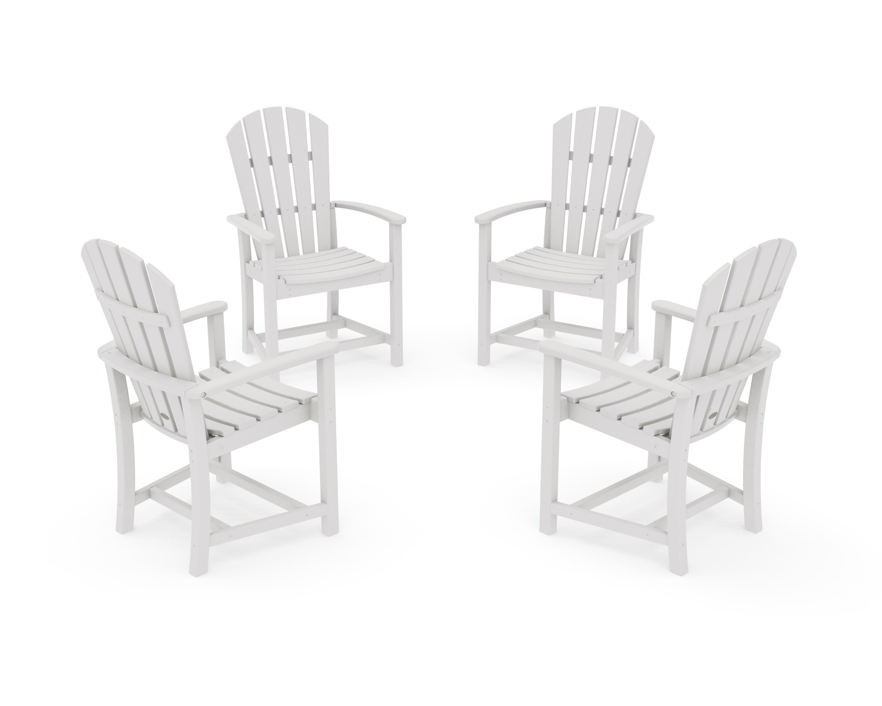 Palm Coast 4-Piece Upright Adirondack Conversation Set in Vintage White