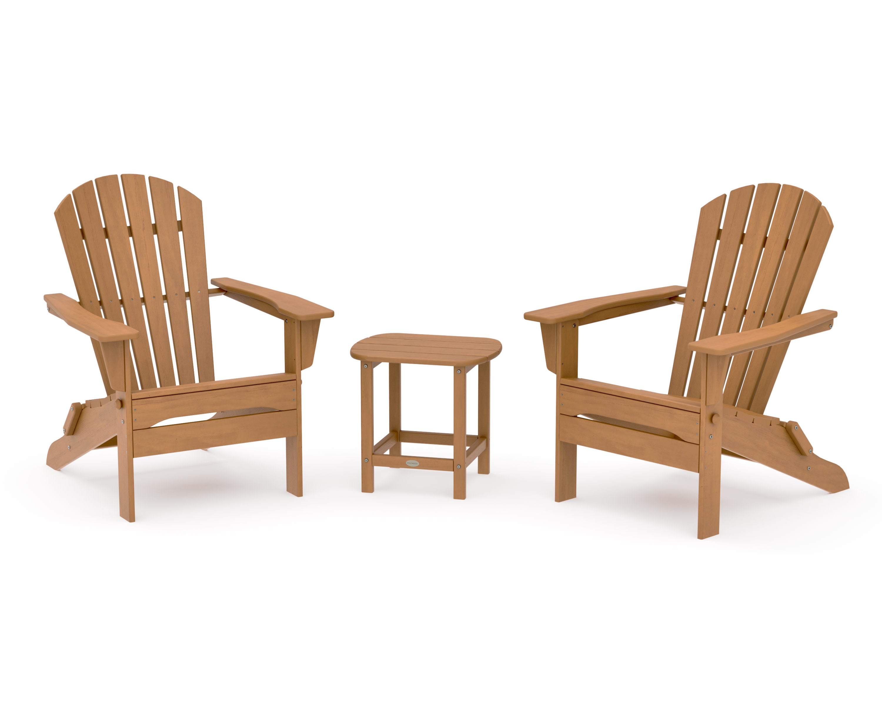 South Beach 3-Piece Folding Adirondack Set in Natural