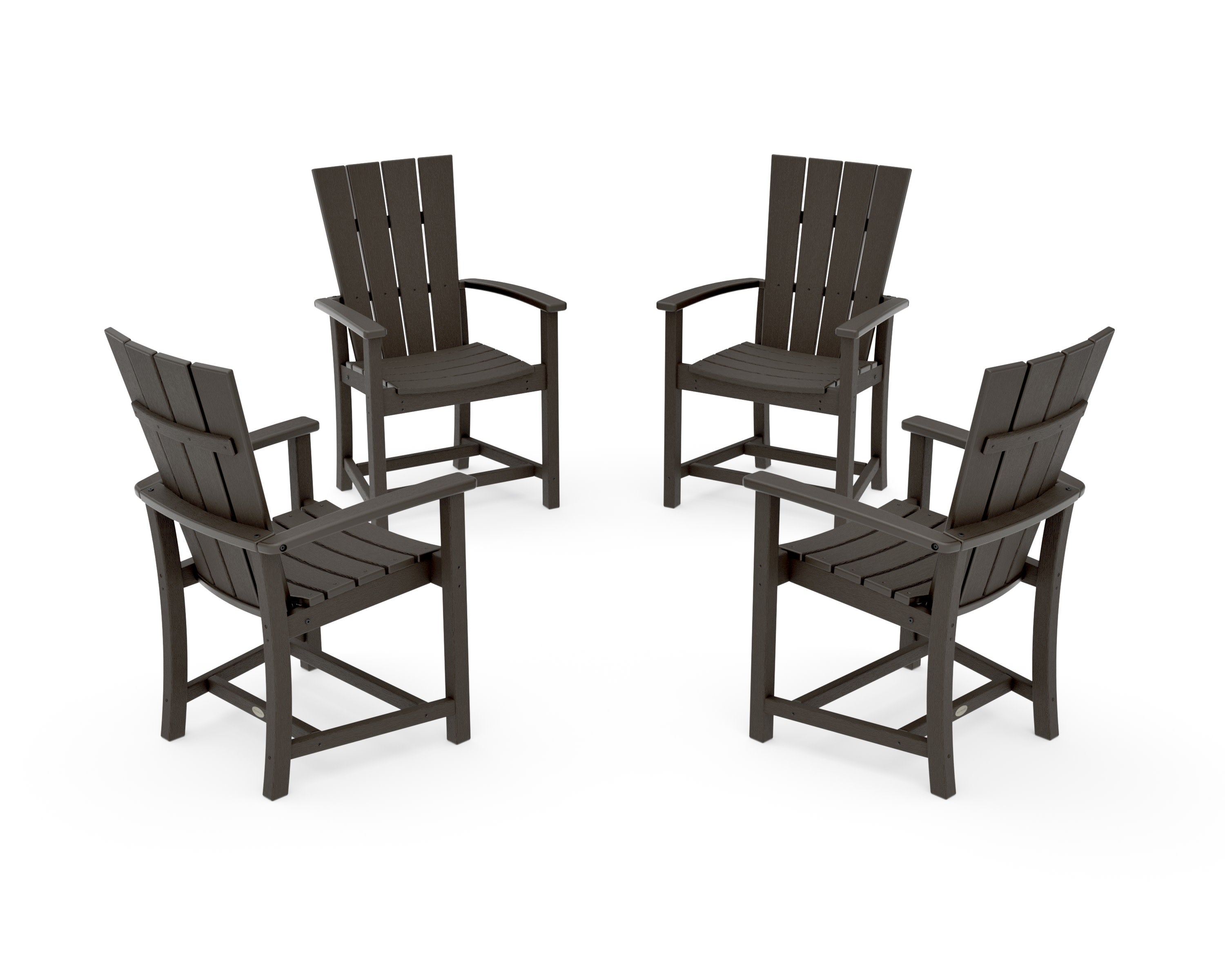 Quattro 4-Piece Upright Adirondack Conversation Set in Vintage Coffee