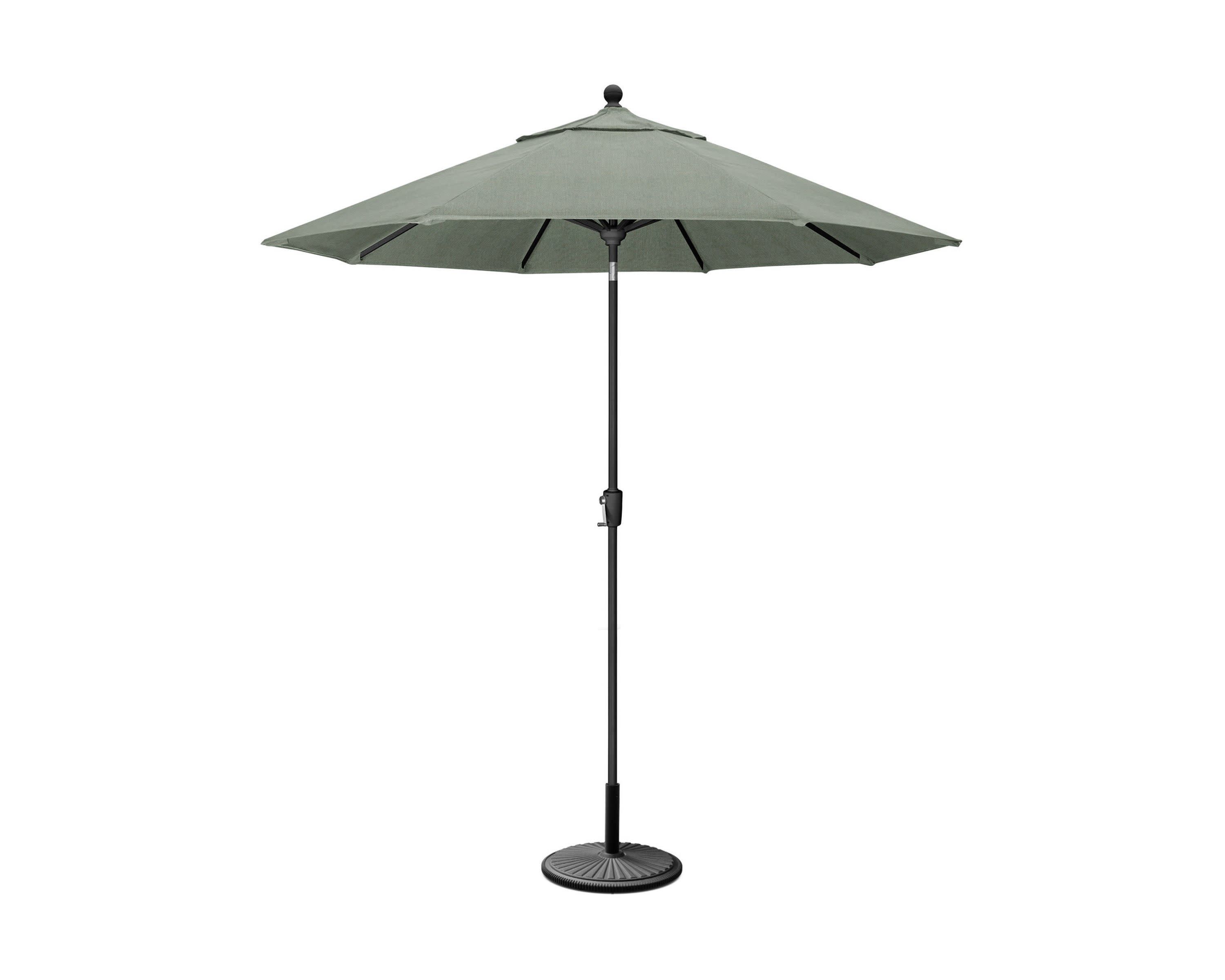 9' Tilt Market Umbrella & Base - Bar Height in Black / Cast Sage