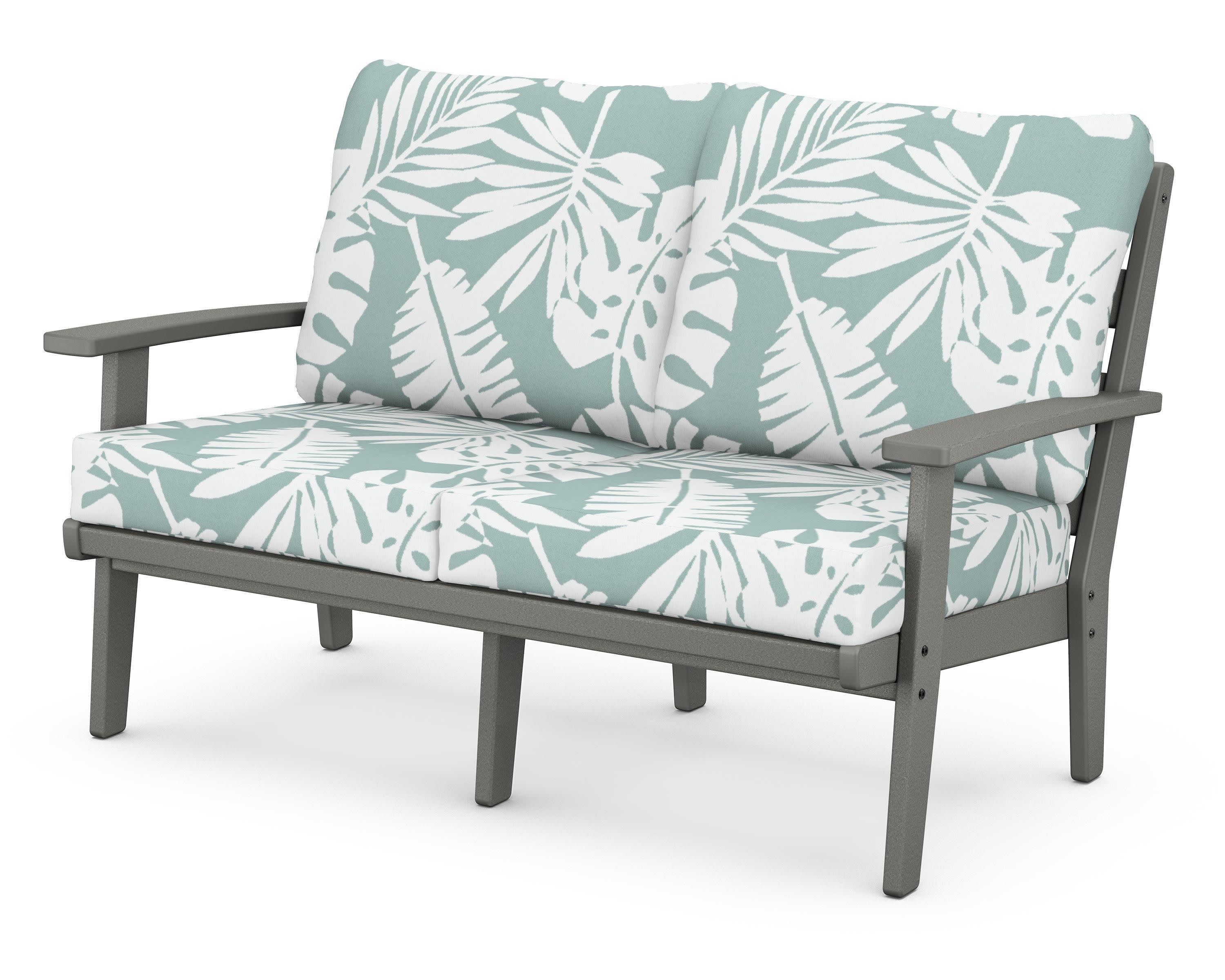 Grant Park Deep Seating Loveseat in Slate Grey / Leaf Glacier Spa