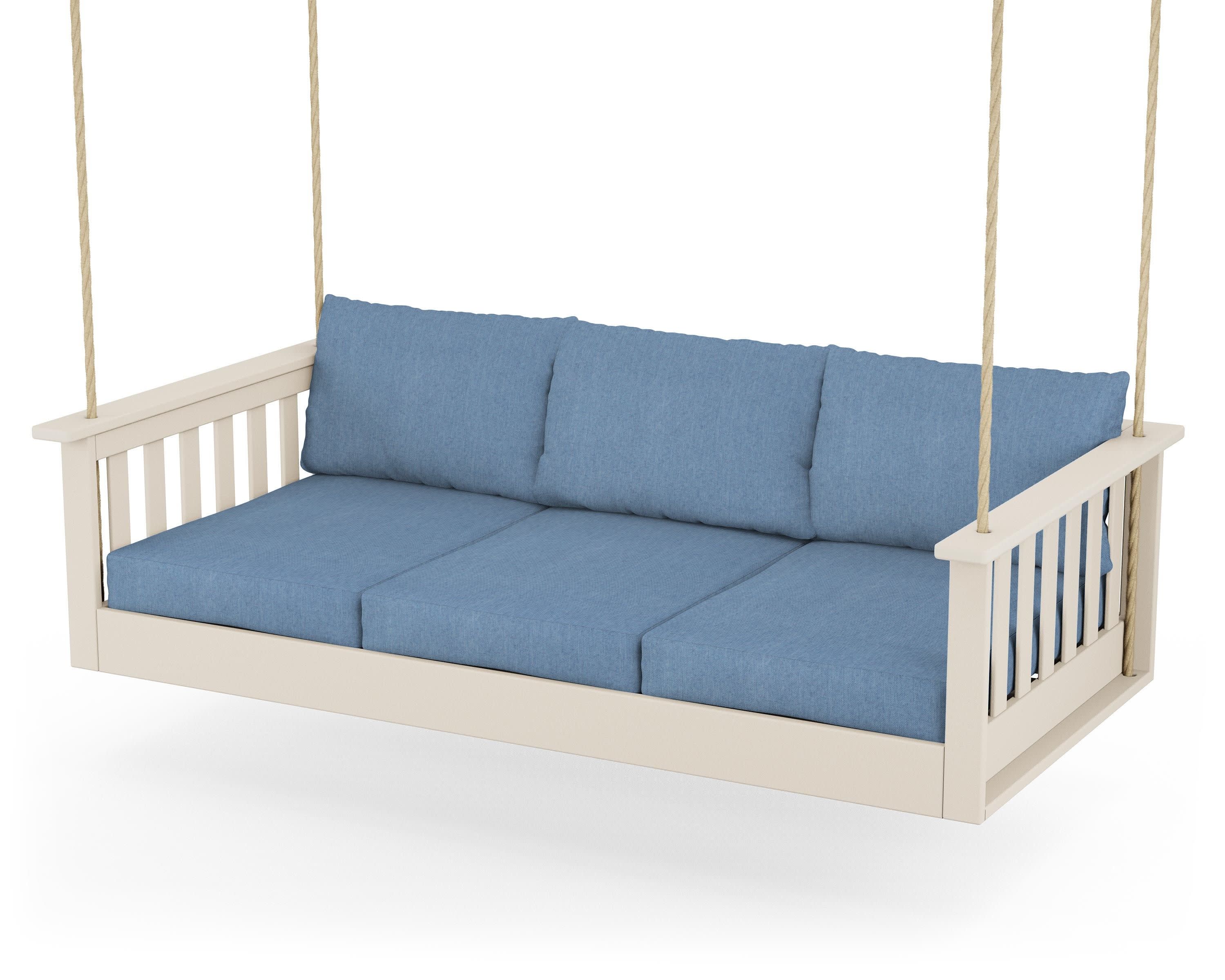 Vineyard Daybed Swing in Sand / Sky Blue