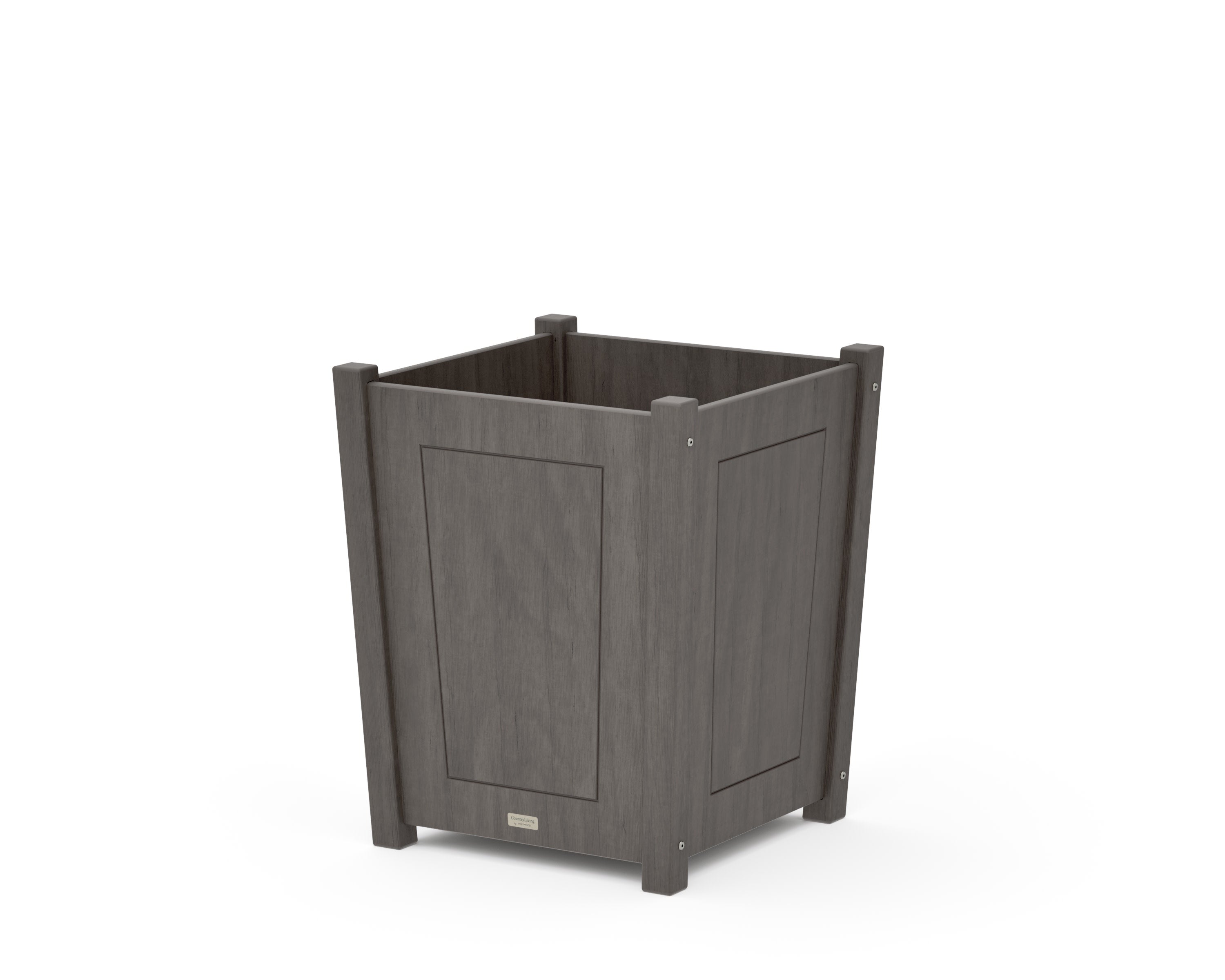 Country Living Large Tapered Square Short Planter Box in Driftwood