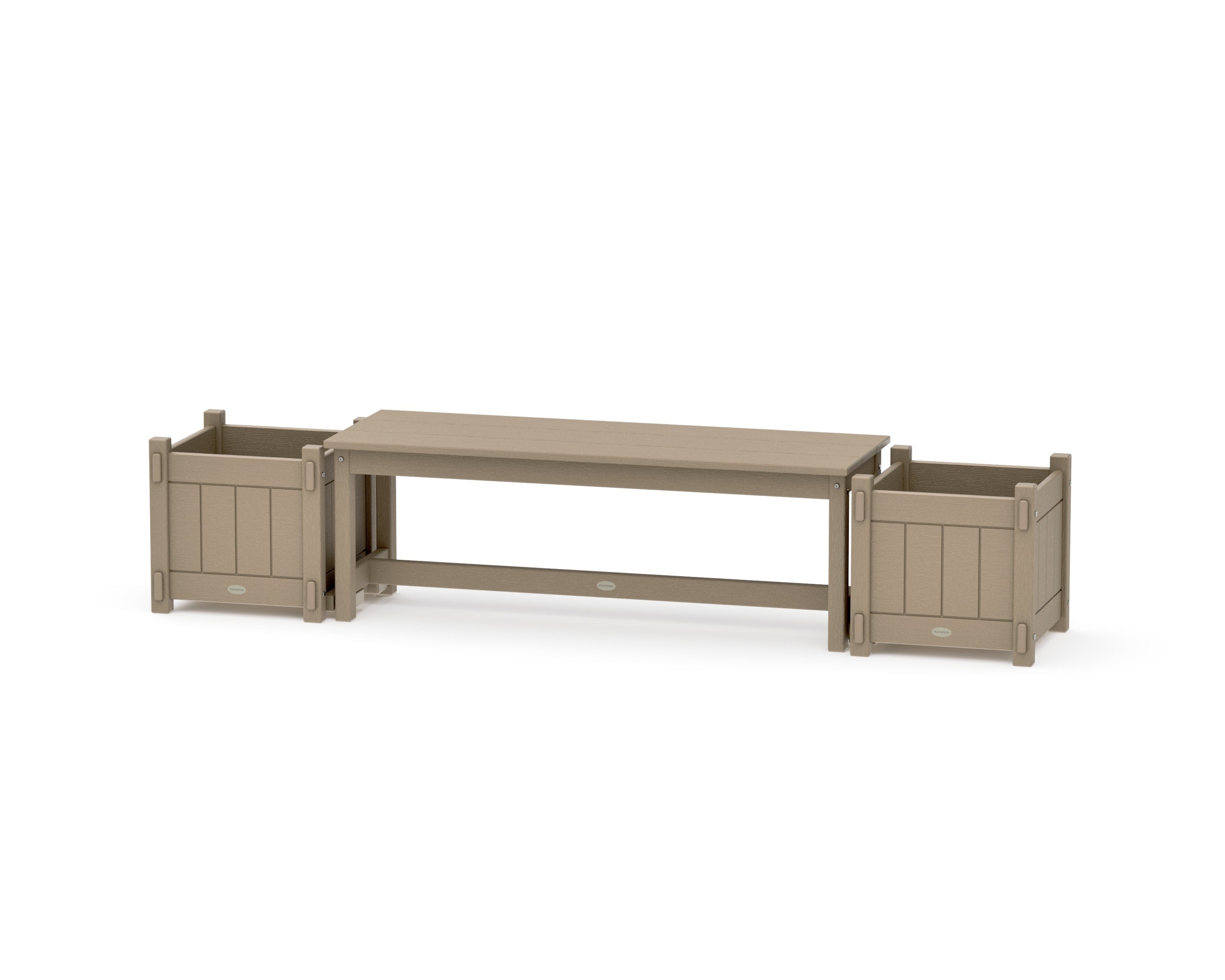 48" Vineyard Straight Planter Bench Set in Vintage Sahara