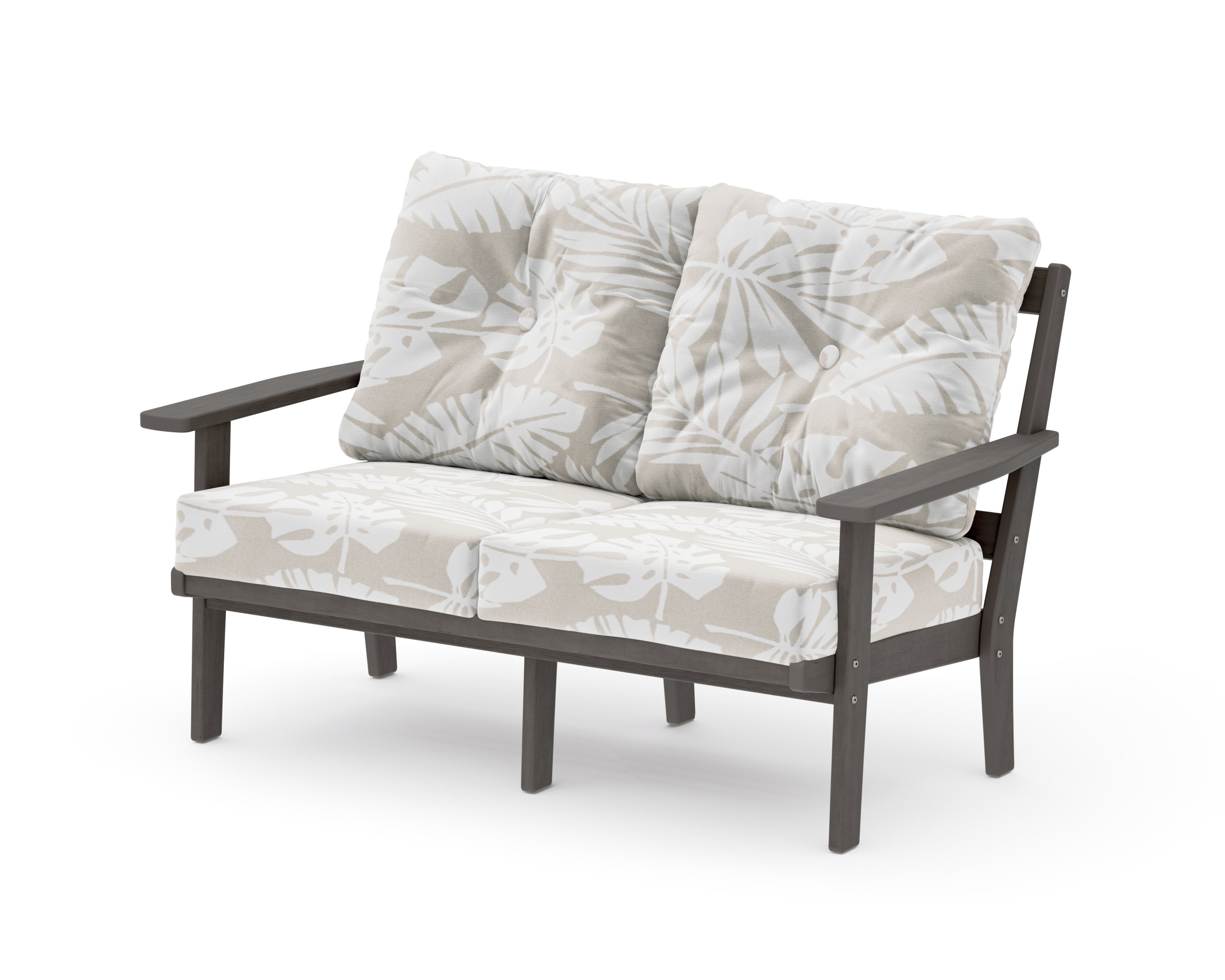 Oxford Deep SeatingLoveseat in Driftwood / Leaf Dune Burlap