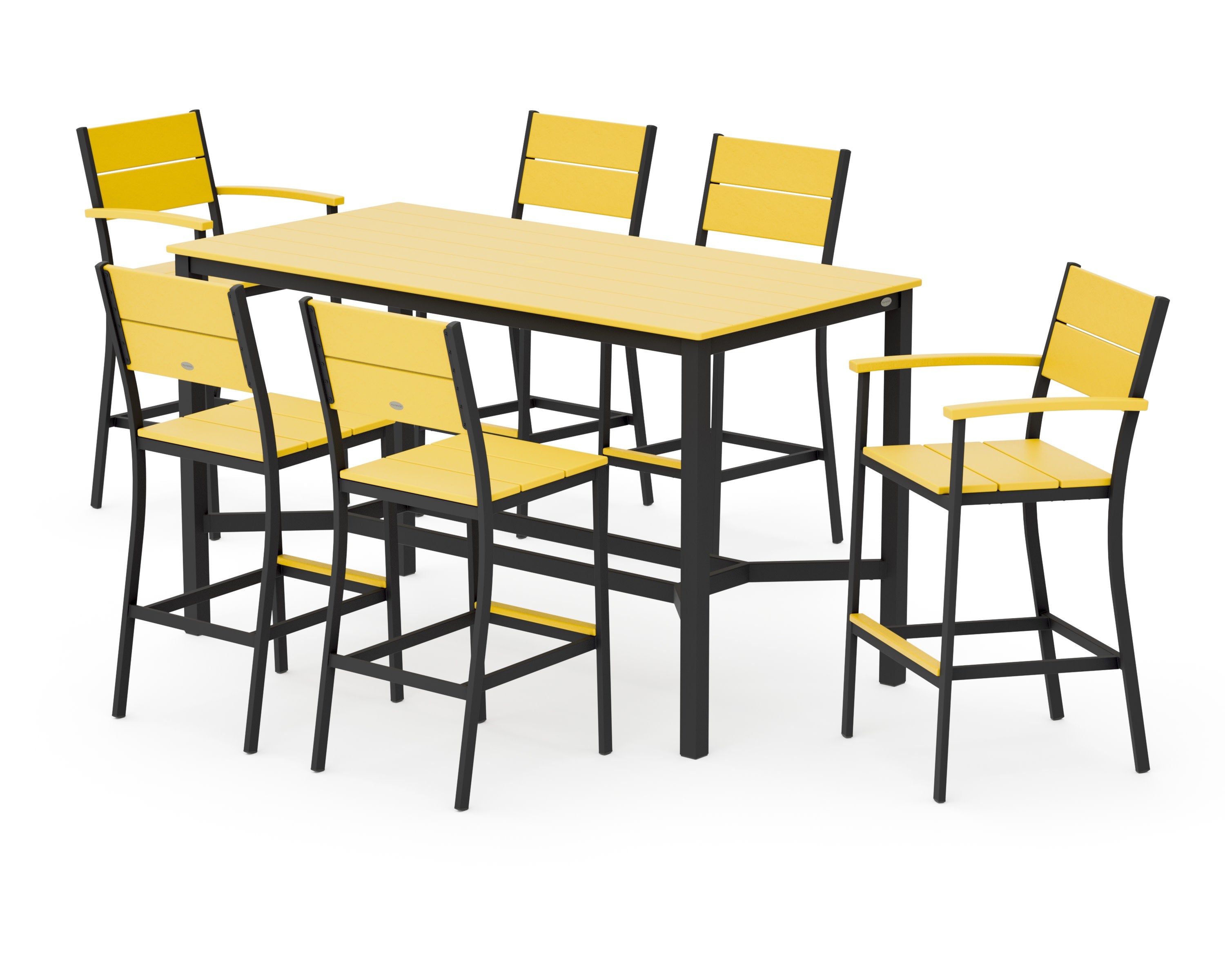 Main Street 7-Piece Bar Set in Black / Lemon