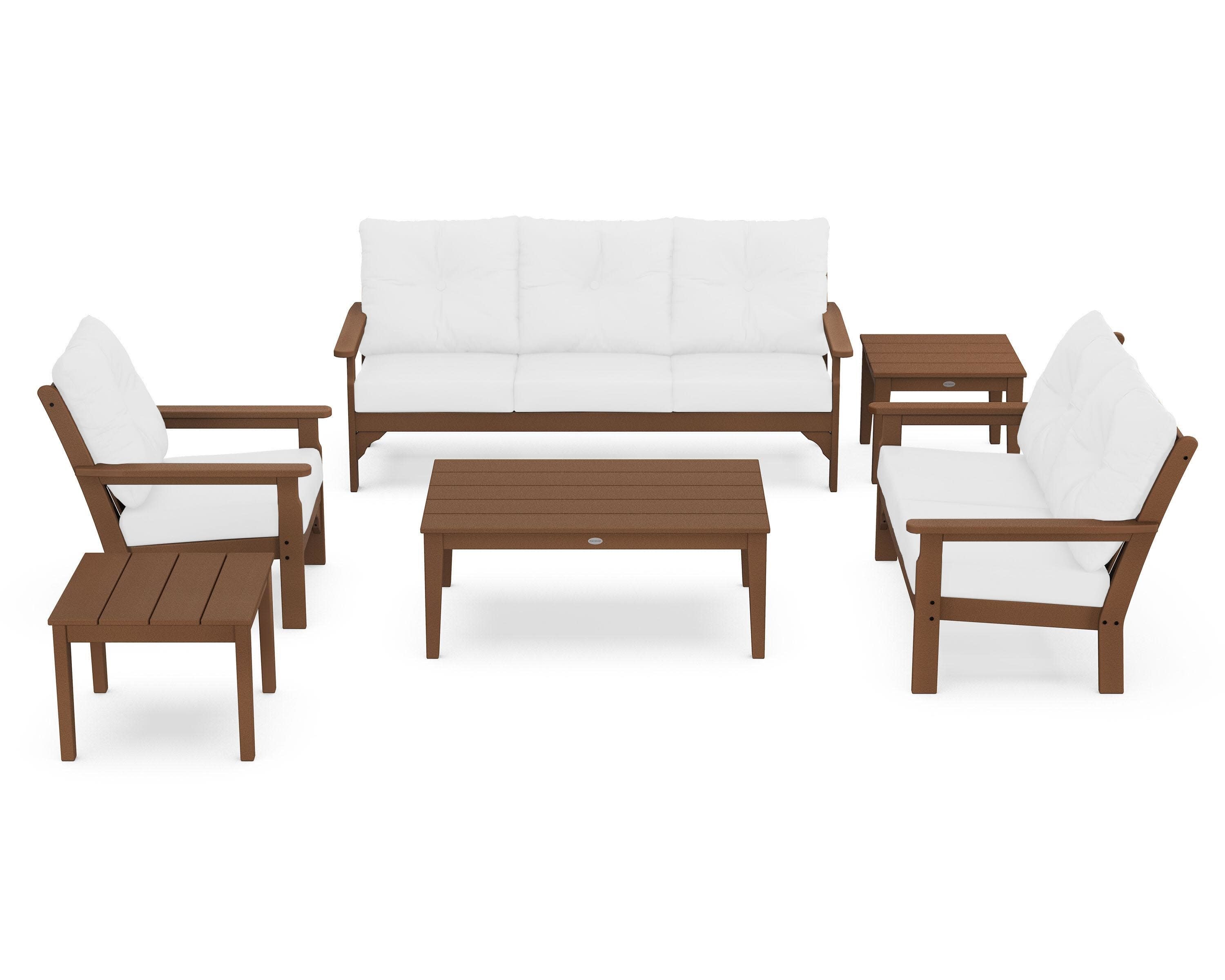 Vineyard 6-Piece Deep Seating Set in Teak / Natural