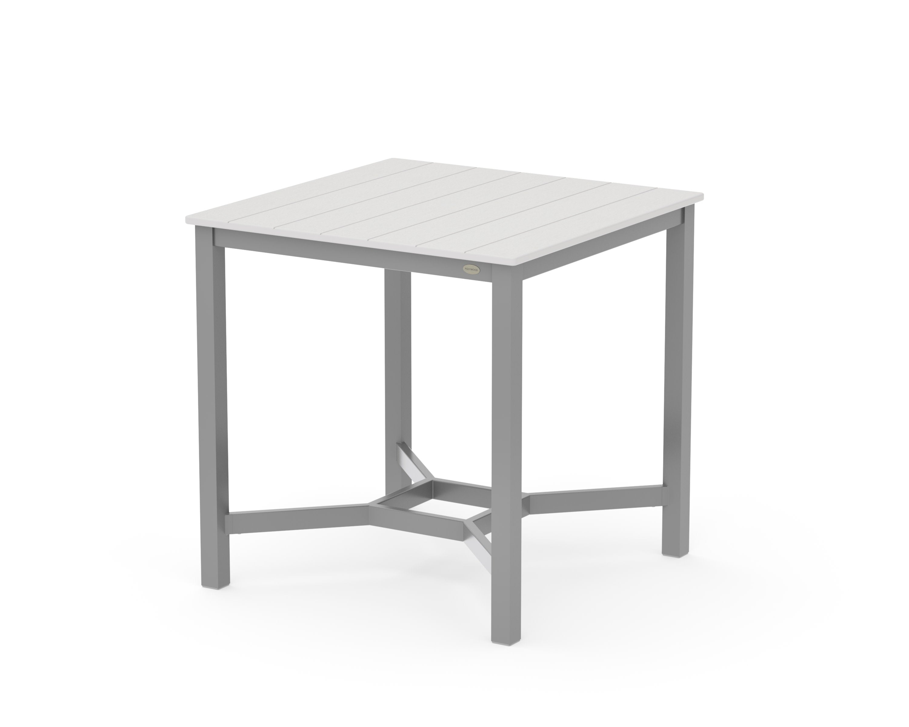 Main Street 36 x 36 Counter Table in Silver / Vintage White