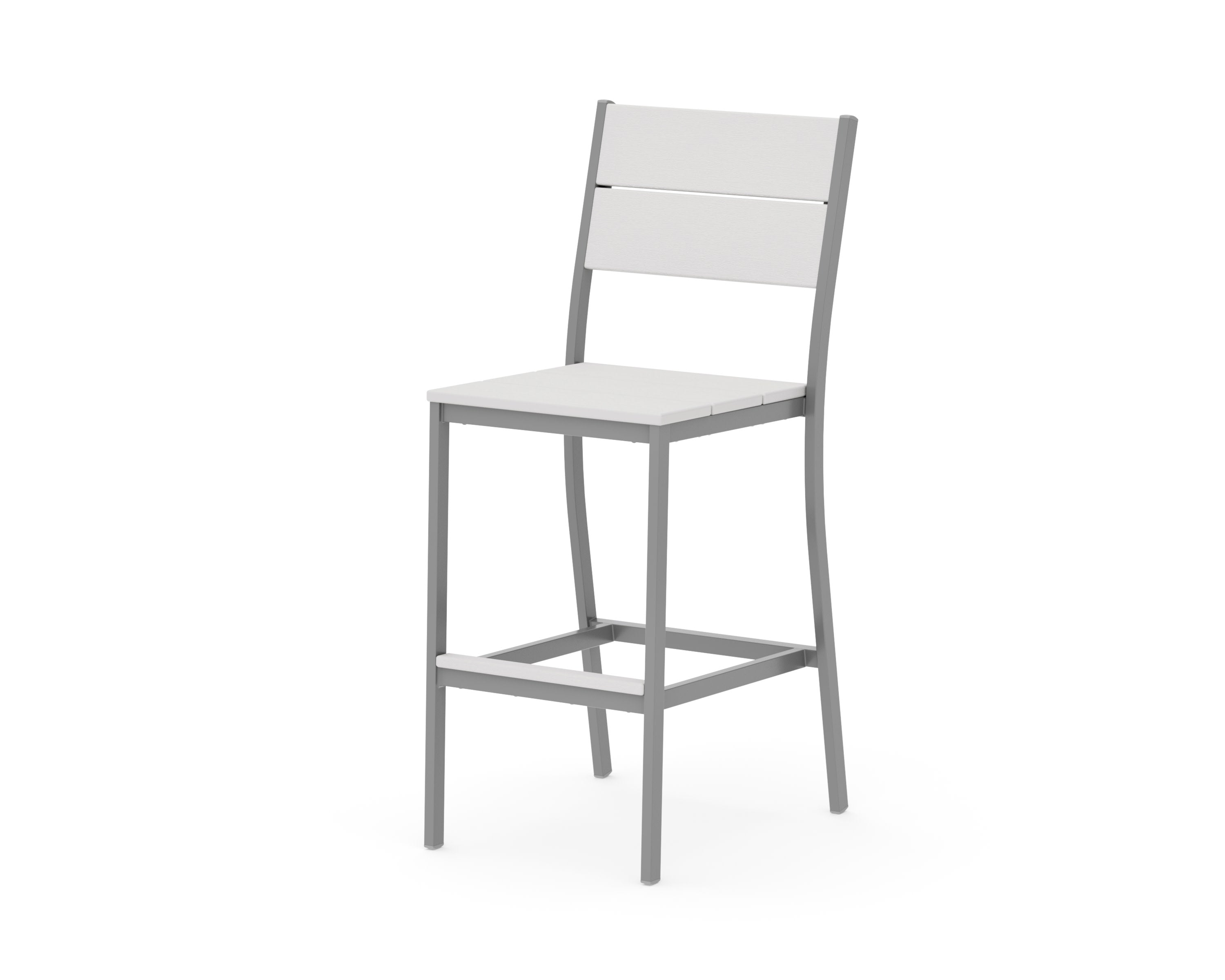 Main Street Bar Side Chair in Silver / Vintage White