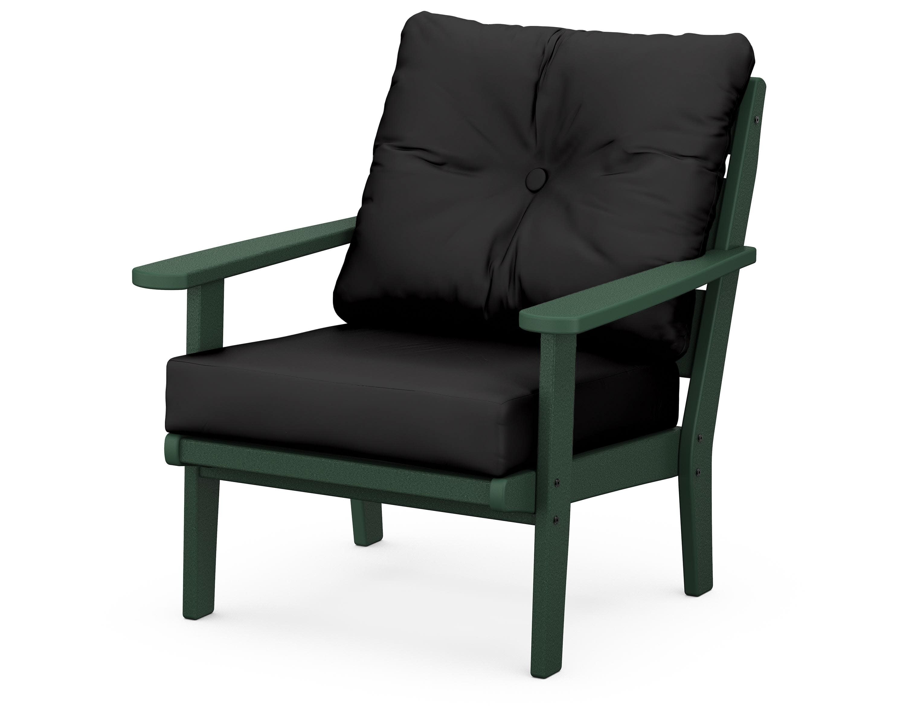 Lakeside Deep Seating Chair in Green / Canvas Black