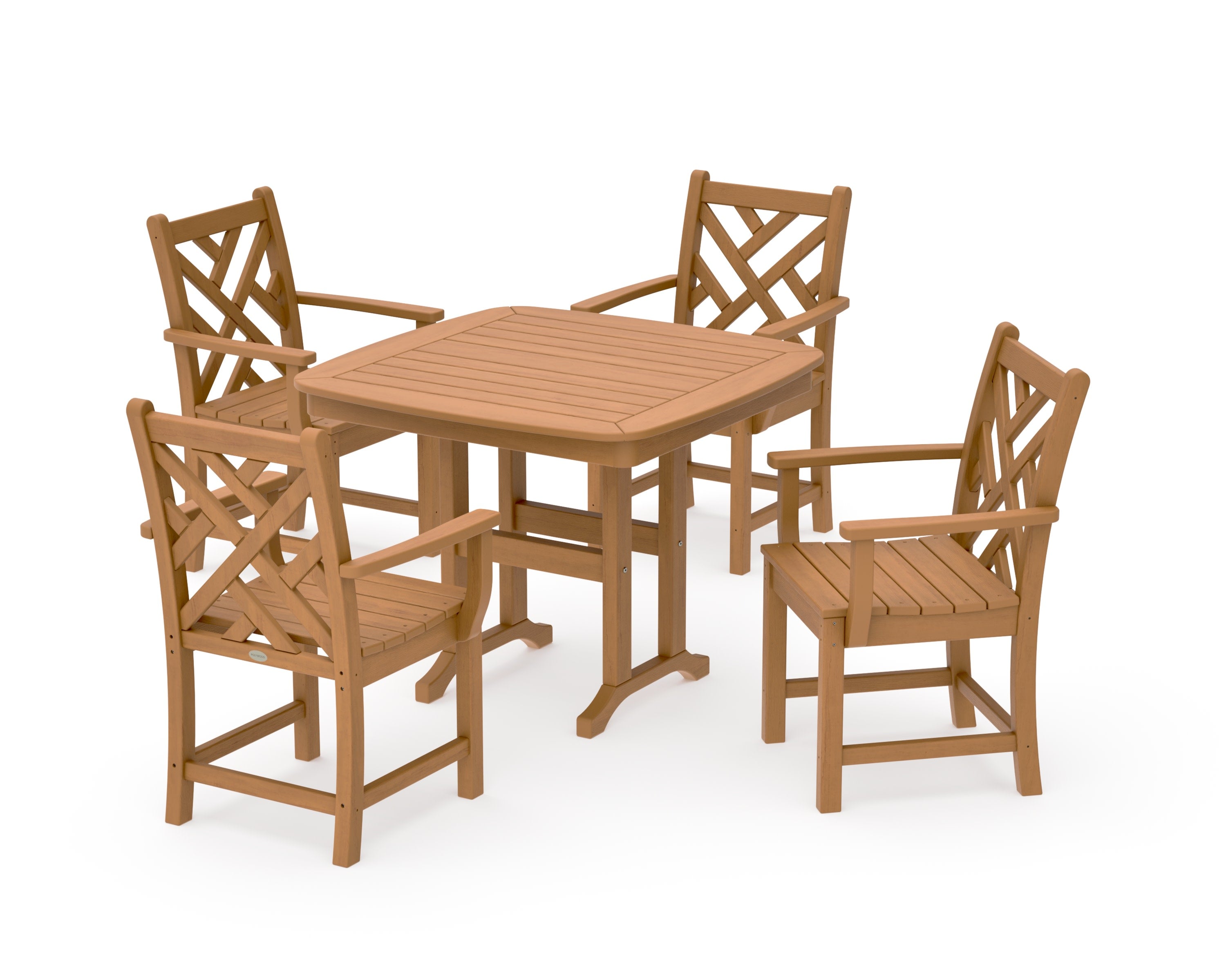 Chippendale 5-Piece Dining Set in Natural