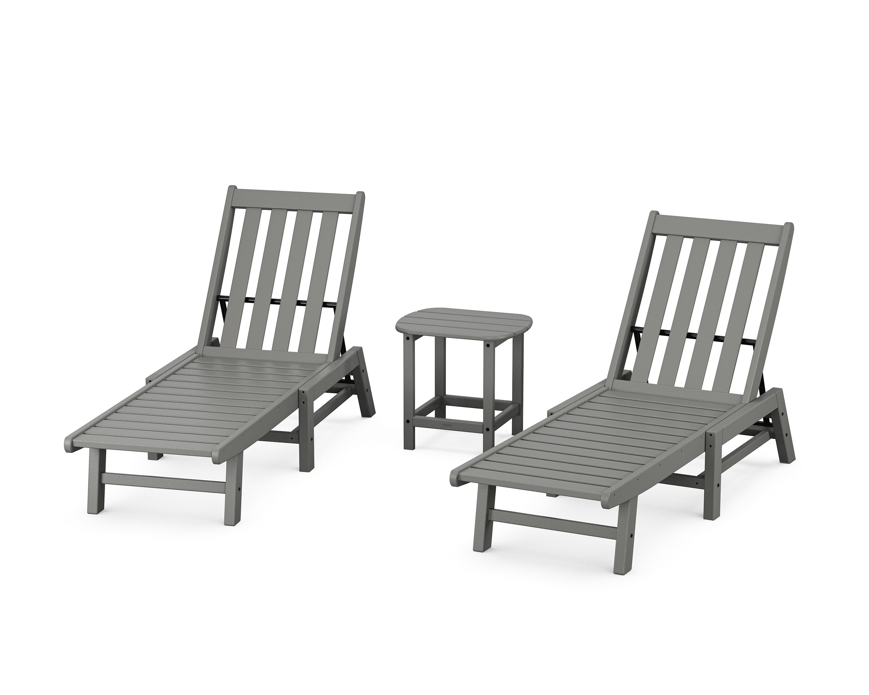 Vineyard 3-Piece Chaise Set in Slate Grey