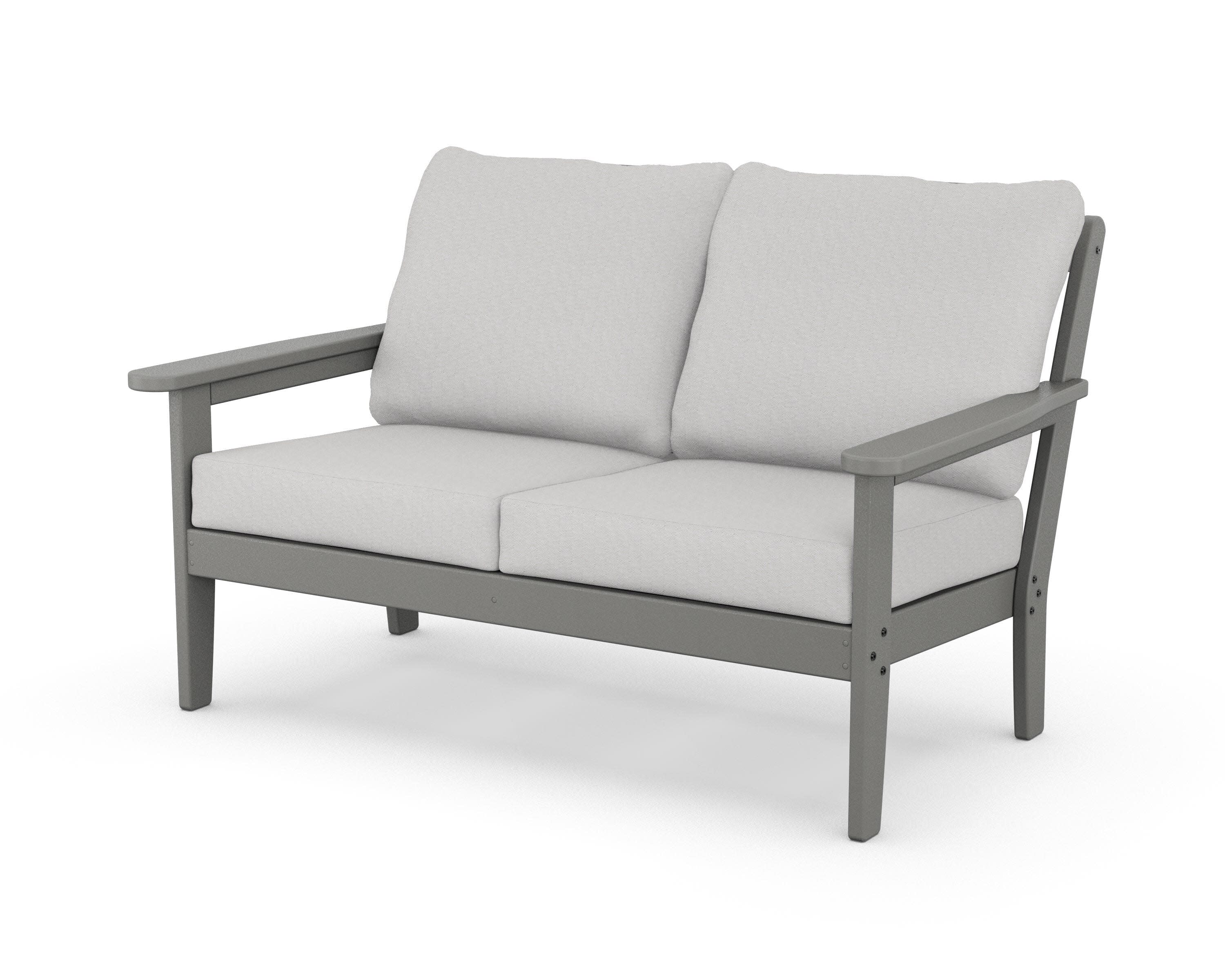 Cottage Deep Seating Loveseat in Slate Grey / Diamond in the Rough
