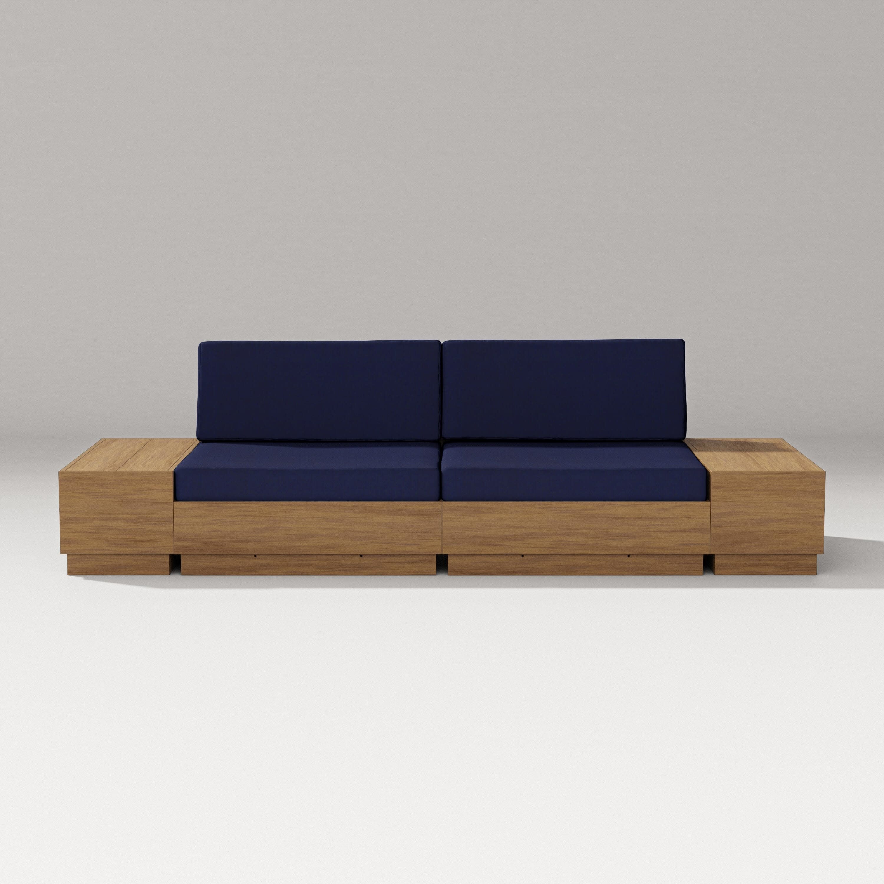 Elevate 4-Piece Loveseat Sectional in Natural / Navy