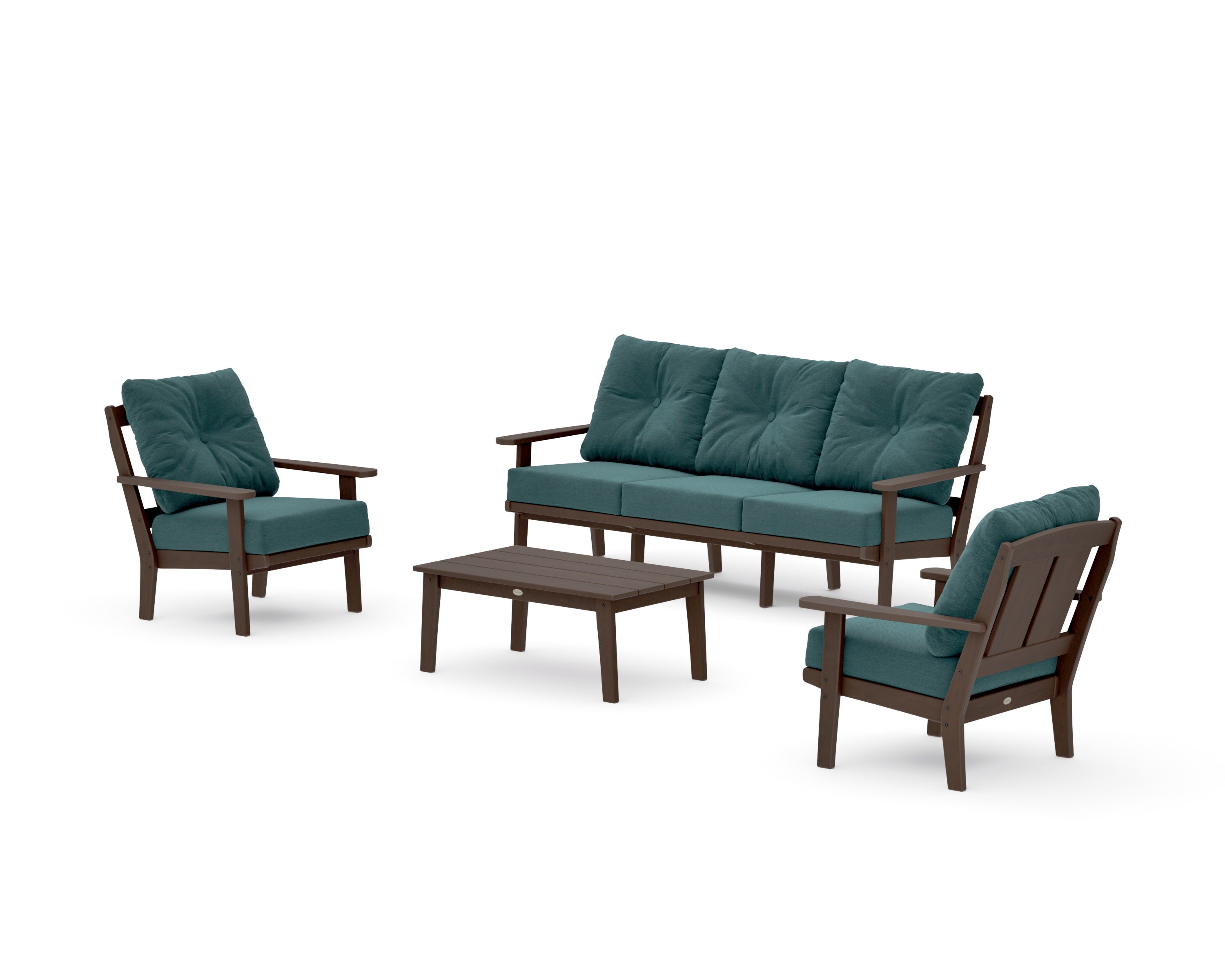 Mission 4-Piece Deep Seating Set with Sofa in Kona / Ocean Teal
