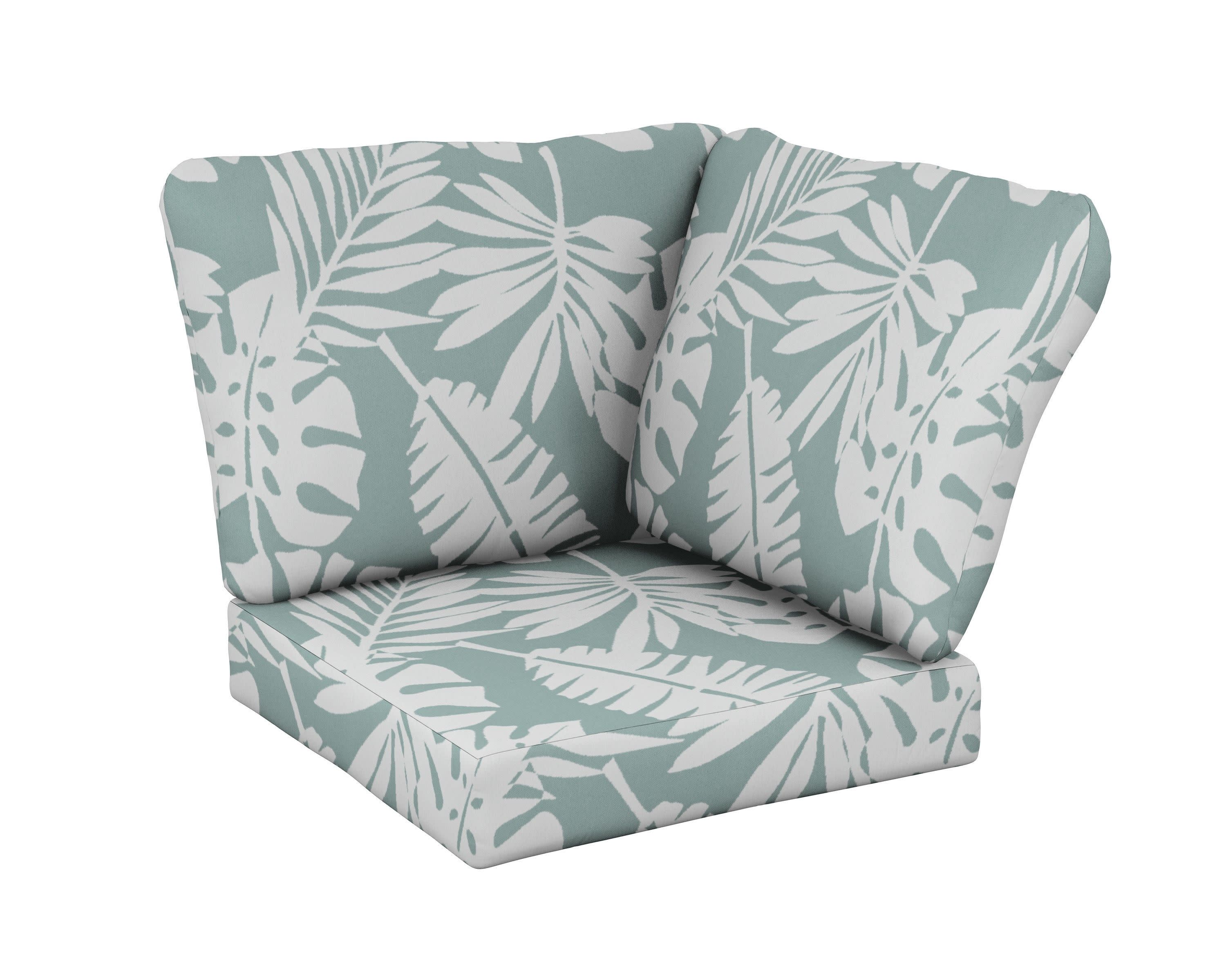 Baffle Modular Corner Cushion in Leaf Glacier Spa