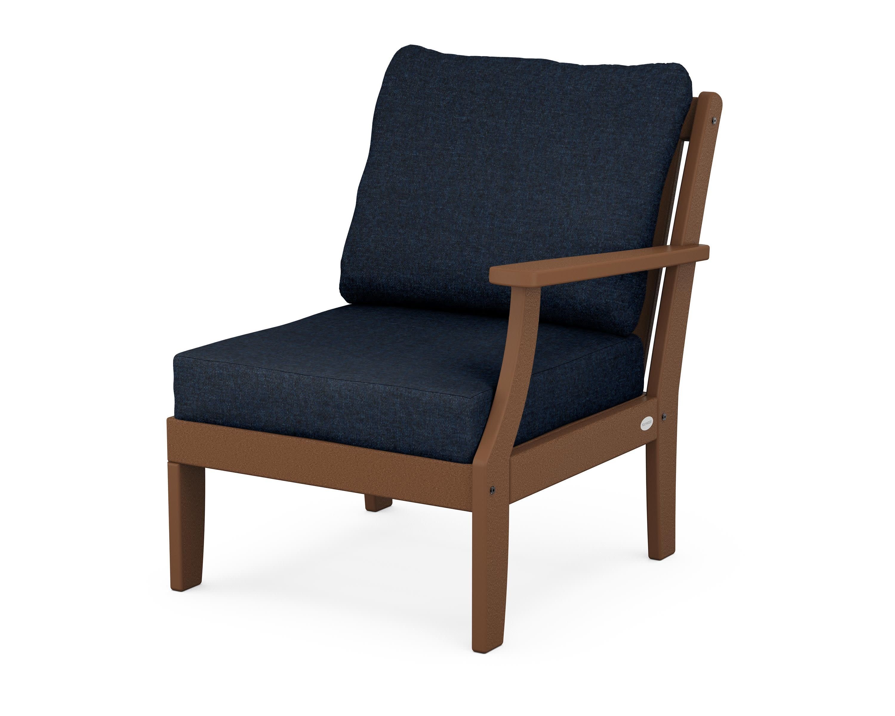 Braxton Modular Right Arm Chair in Teak / Marine Indigo