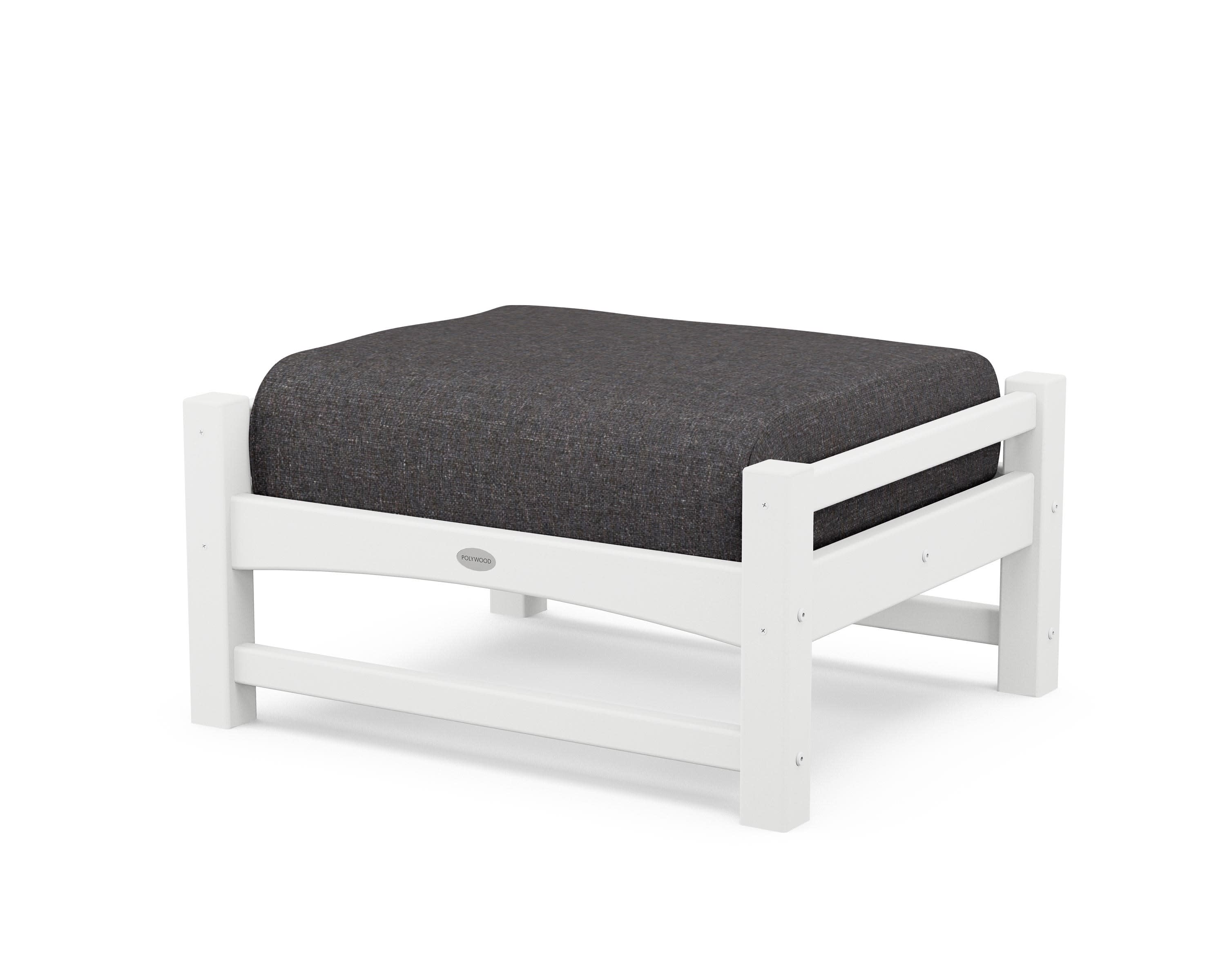 Club Ottoman in White / Ash Charcoal