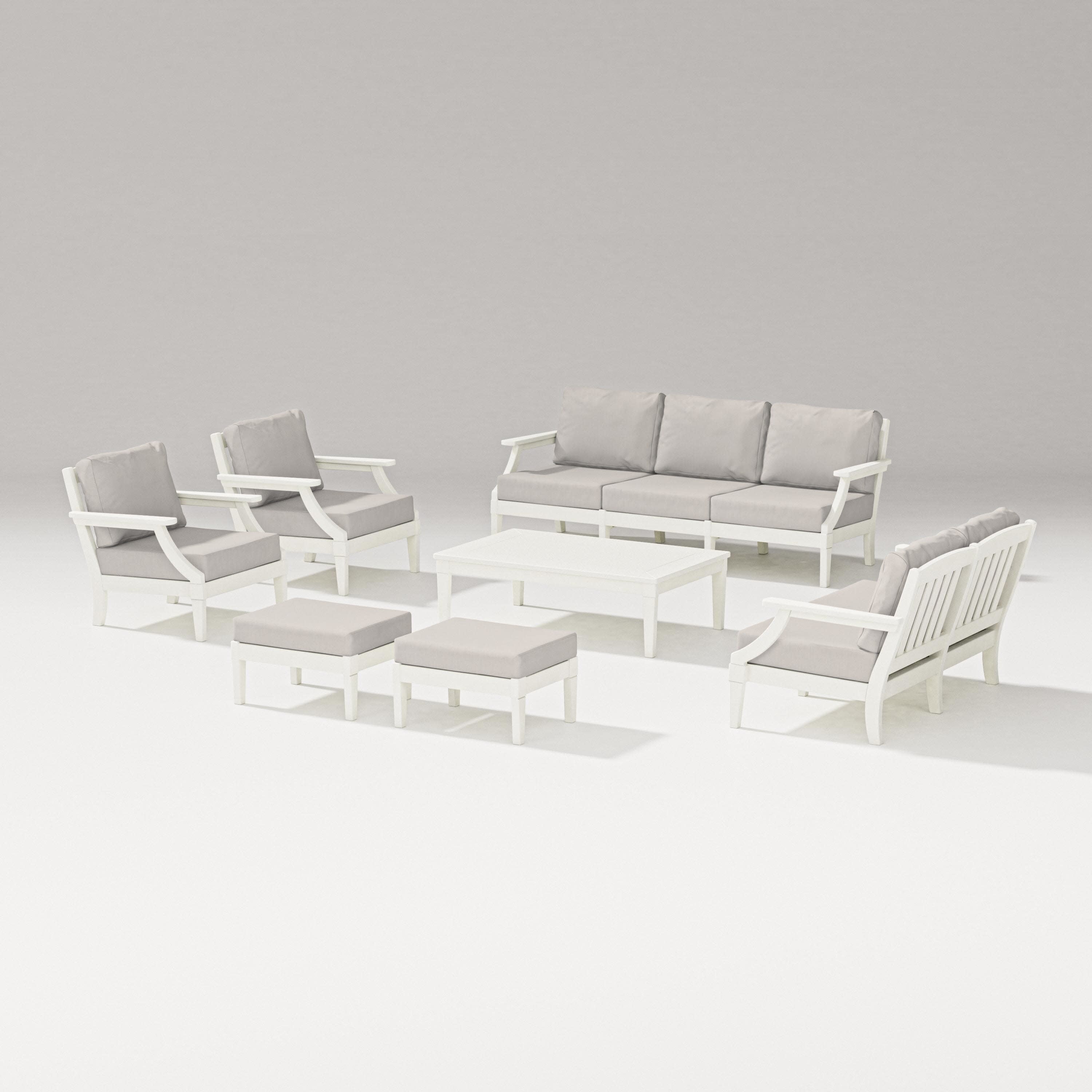 Estate 7-Piece Lounge Sofa Set in Vintage White / Cast Ash