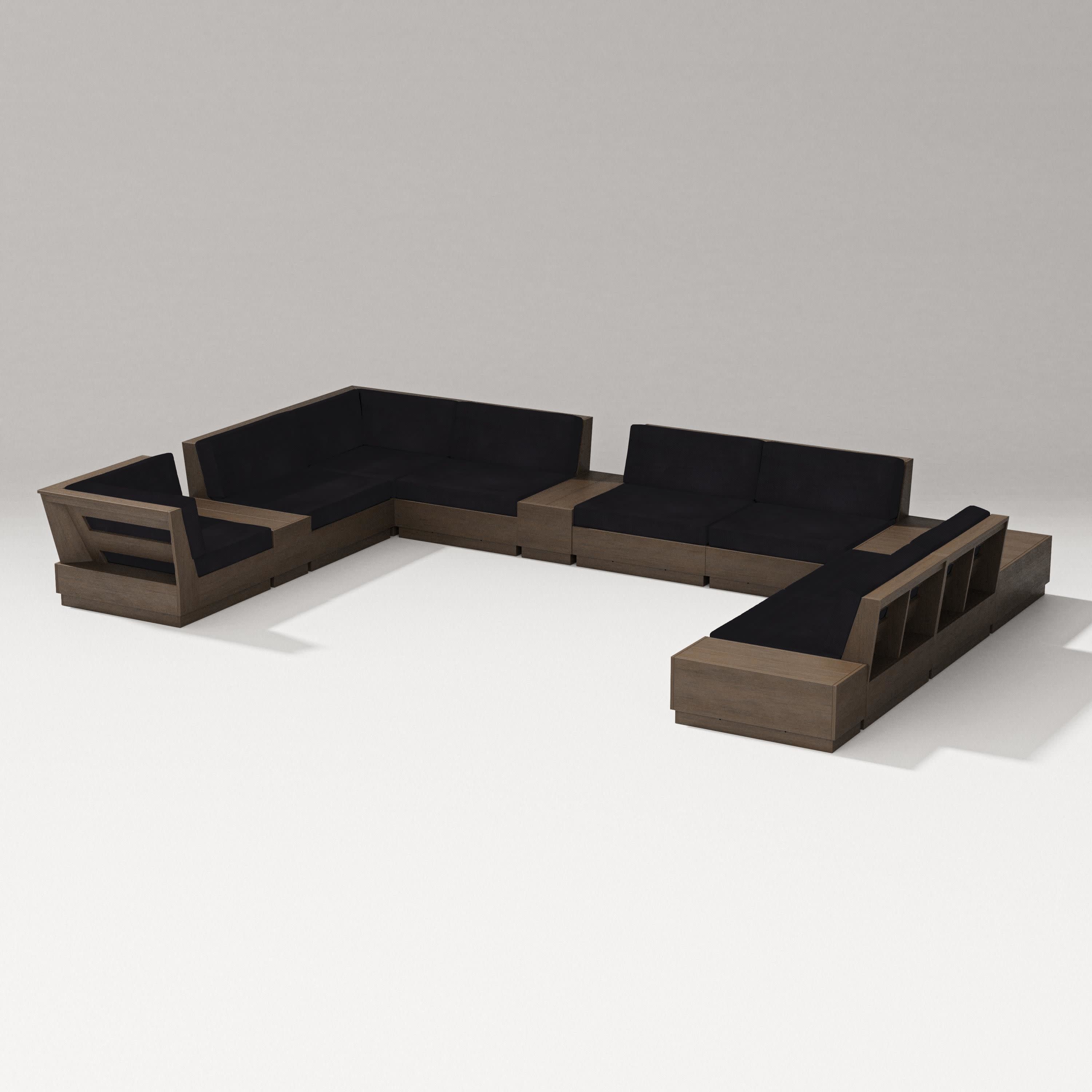 Elevate 12-Piece Conversation Sectional Set in Kona / Midnight Linen