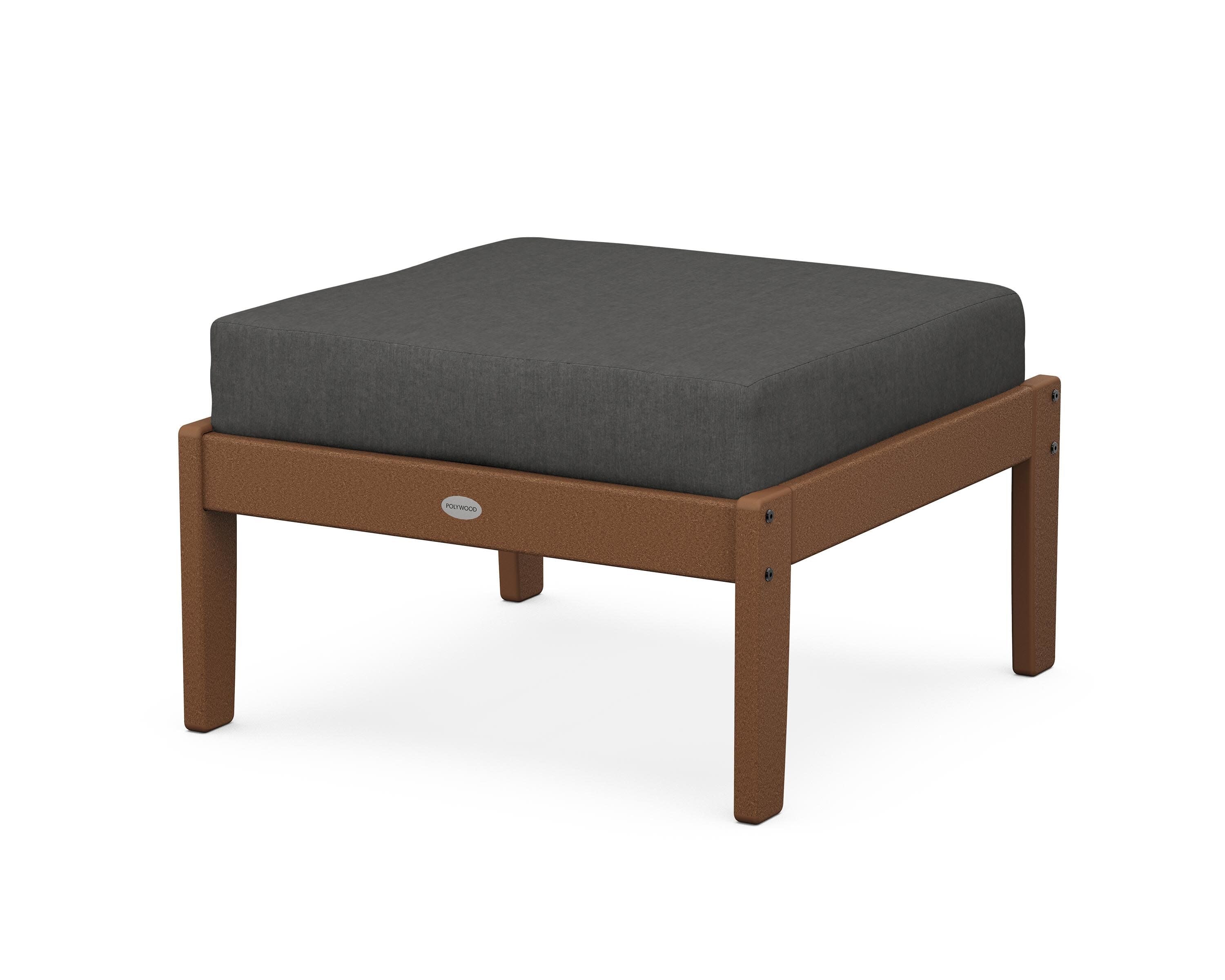 Braxton Deep Seating Ottoman in Teak / Spectrum Carbon